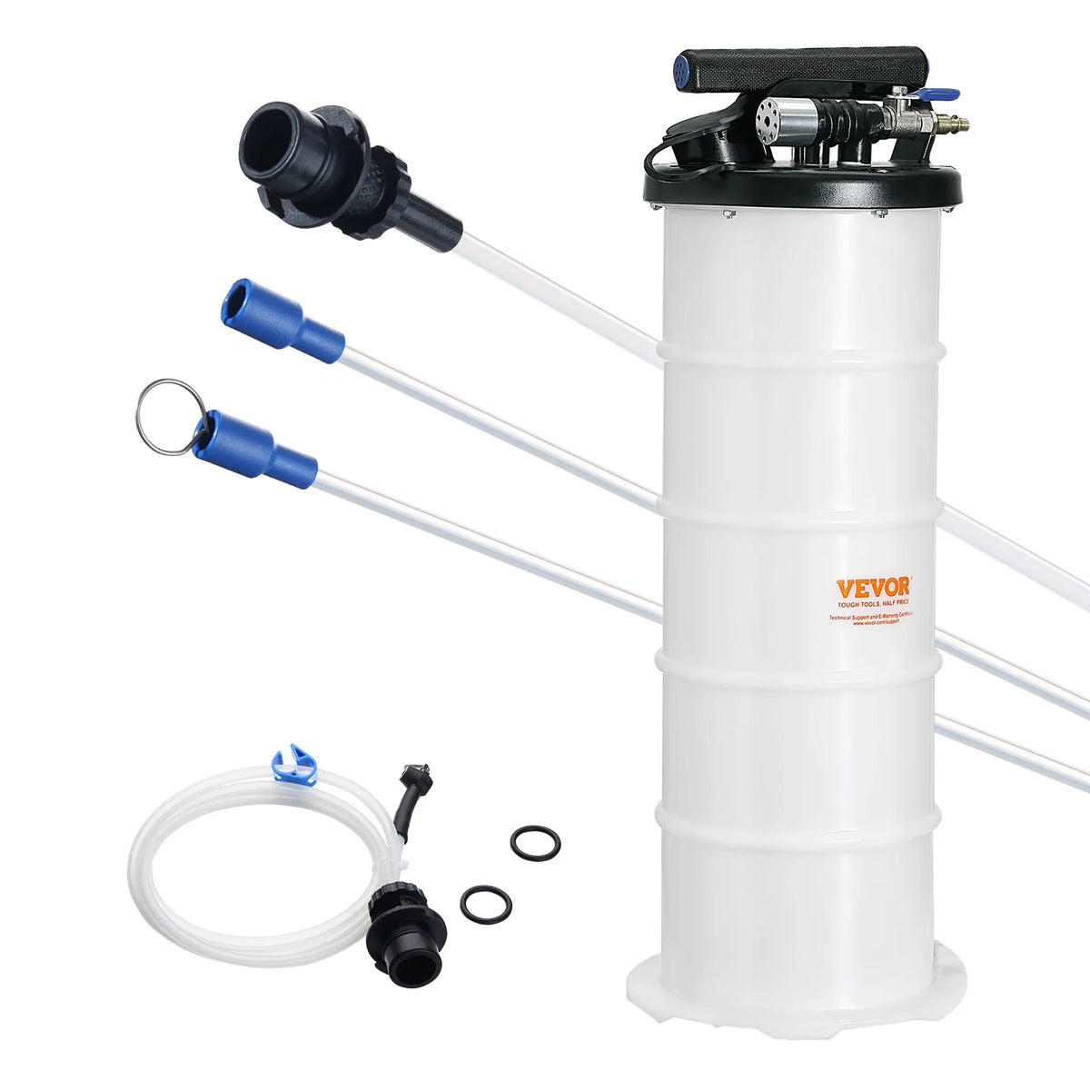 6.5L Pneumatic/Manual Fluid Extractor with Suction Hose Oil Changer Pump for Automotive Fluids Vacuum Evacuation