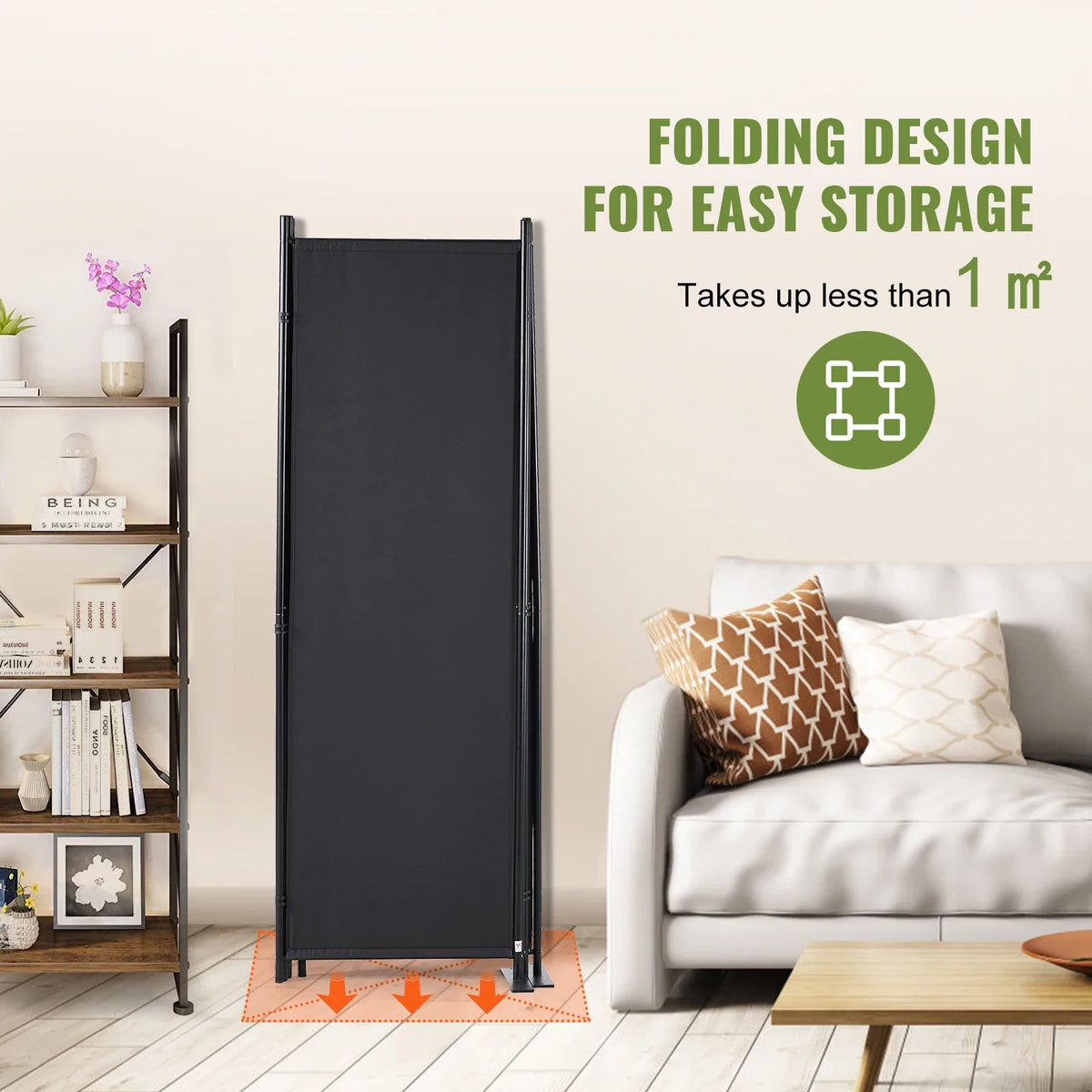4Panel 5.6ft Room Dividers Adjustable In Size & Height Freestanding & Foldable Privacy Screen Partition for Office Home