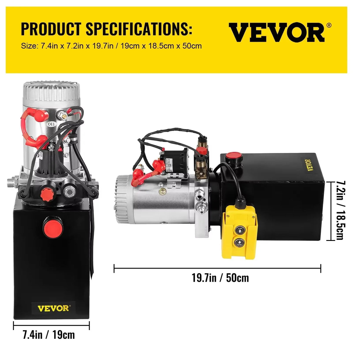 Car Jack Hydraulic Pump 12V DC Double Acting Power Unit 4/8/10/12/15/20 Quart Steel Oil Tank Dump Trailer Truck Lift Pump