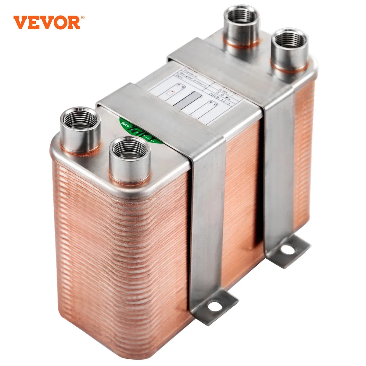 Heat Exchanger 60 Plates Brazed Plate Heat Exchanger BSP FPT Heat Exchanger EATB12 Beer Wort Chiller for Hydronic Heating