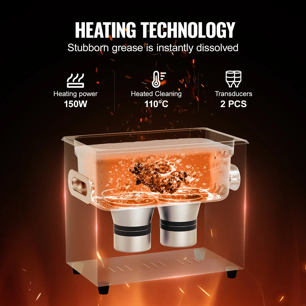 3L Ultrasonic Cleaner with Heater Timer & Basket, Professional Digital Sonic Cavitation Machine, 120W Cleaning Machine