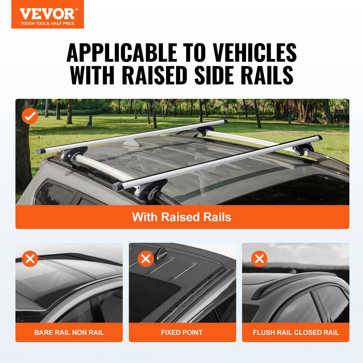 Universal Roof Rack Cross Bars 54" Aluminum Roof Rack Crossbars Adjustable Crossbars with Locks for SUVs Sedans and Vans