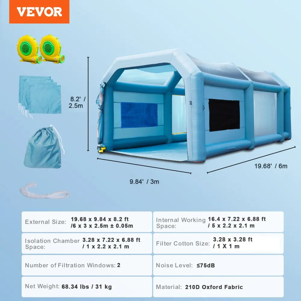 Inflatable Paint Booth with Blowers Inflatable Spray Booth Powerful Spray BoothCar Paint Tent Air Filter System