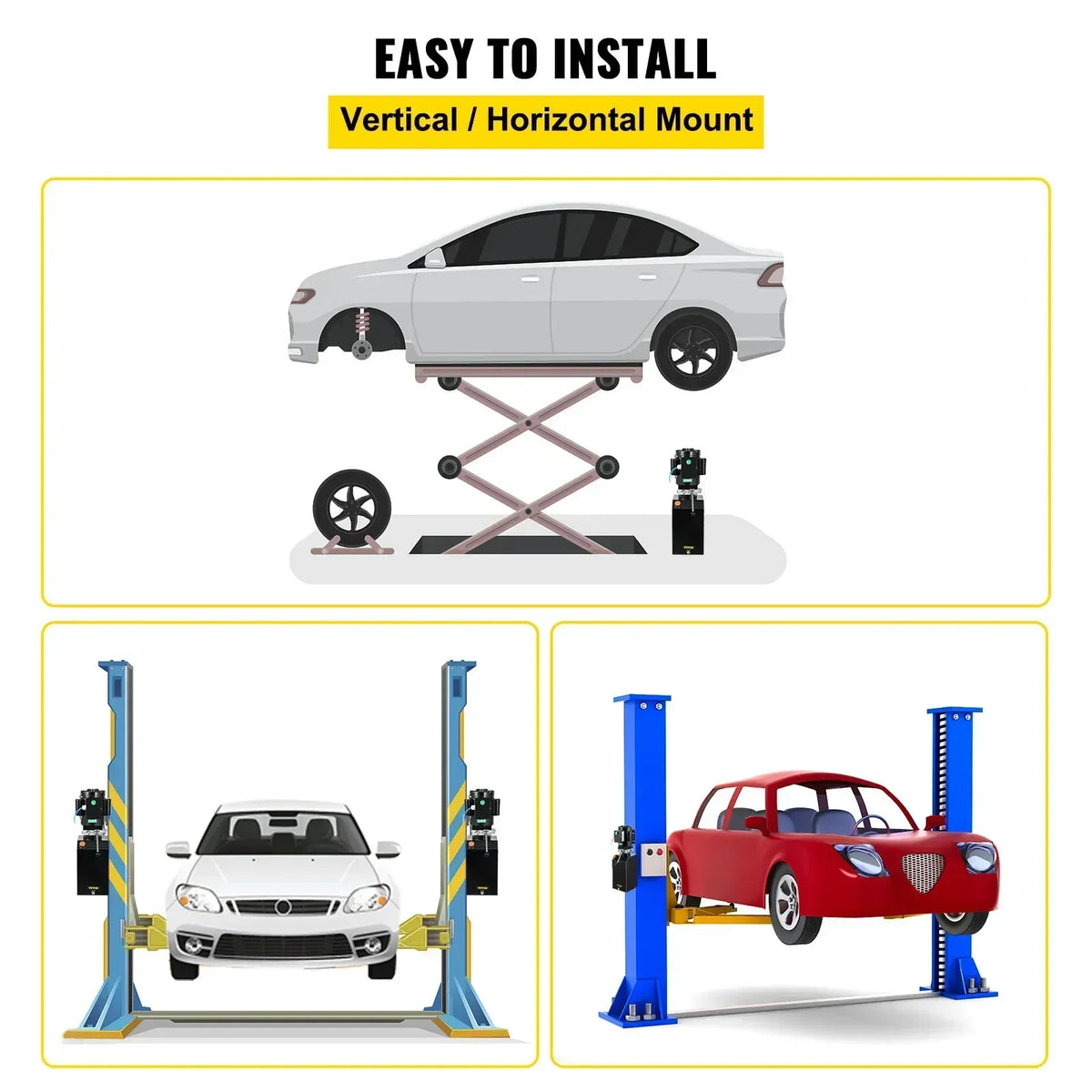 Car Jack Hydraulic Pump14 Quart Unit 3 HP 220V 2950 PSI 2 & 4 Post Lifts 3.5 Gallon Reservoir  Power Suit for Auto Repair