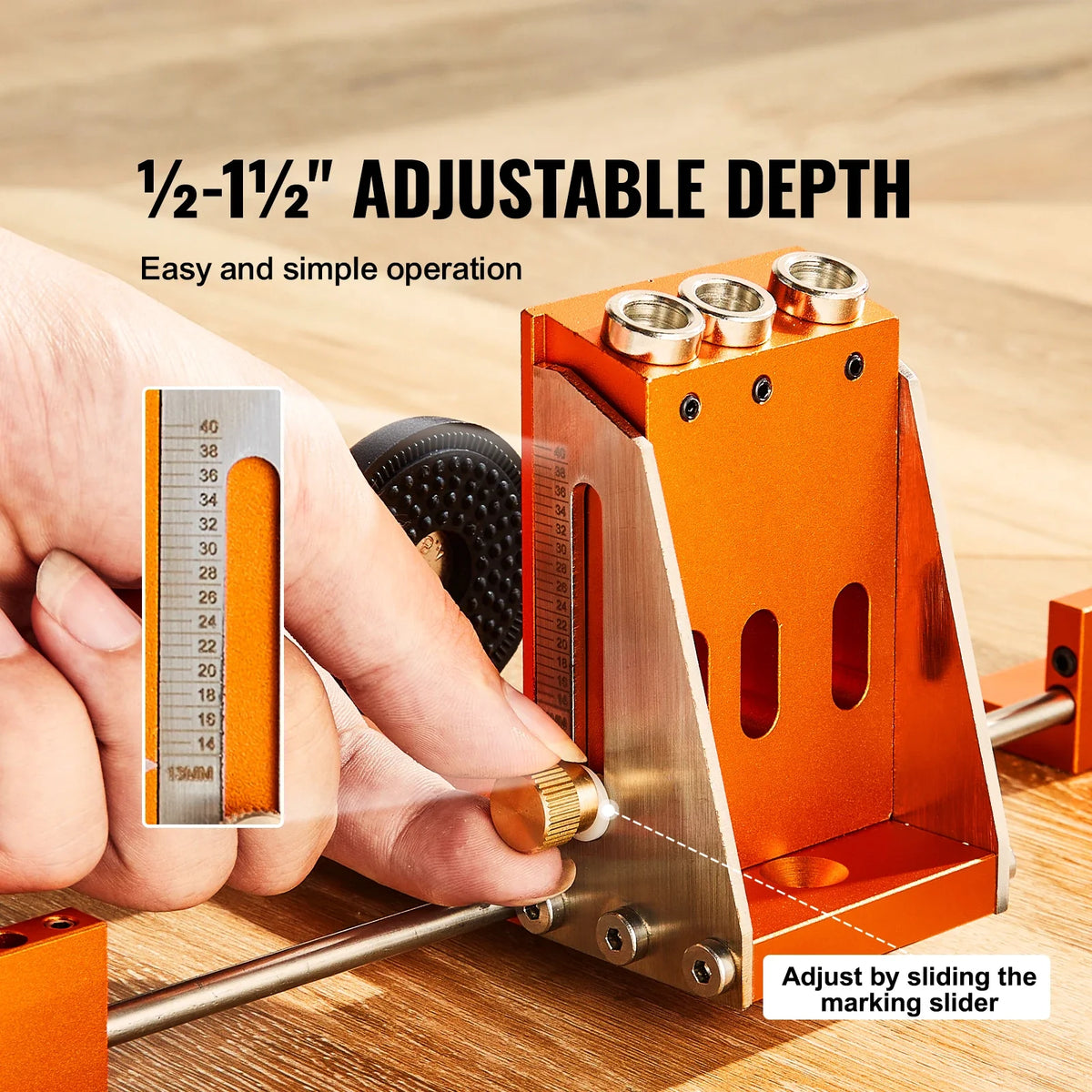 30 Pcs Pocket Hole Jig Kit Adjustable & Easy to Use Pocket Hole Jig System with Step Drills Wrenches Drill Stop Rings