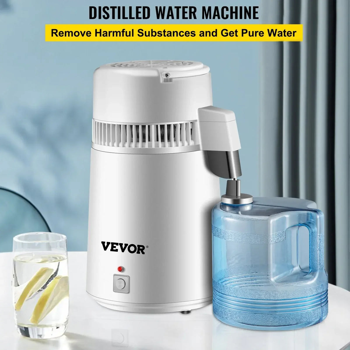 Water Distiller 4L Purifier Filter Dispenser Heating Drinking Bottle Softener 304 Stainless Steel Home Appliance for Offic