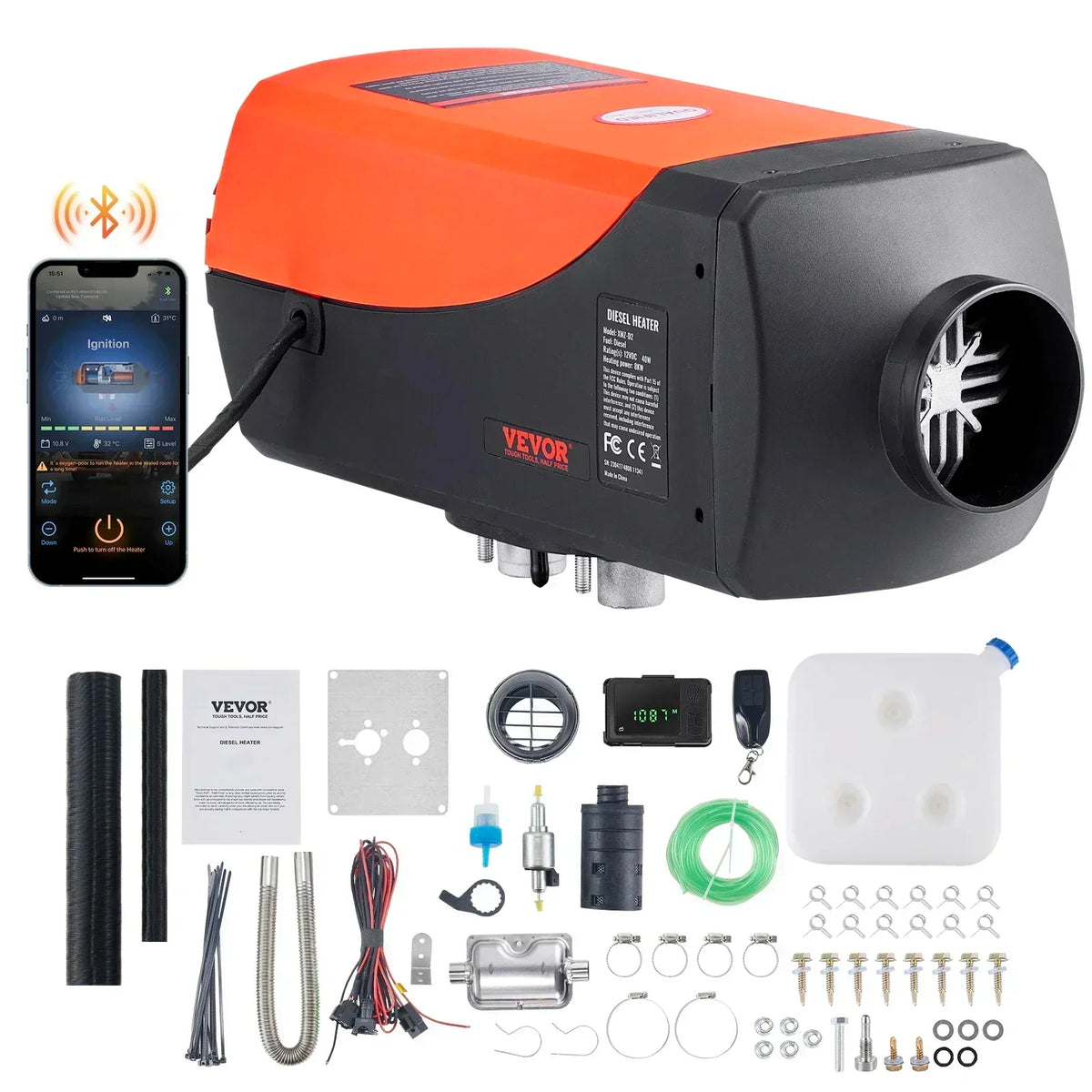 Car Heater Air Diesel Parking Heater 12V 2/5/8KW  LCD Switch Silencer Truck Boat Autos Portable Heat Installation