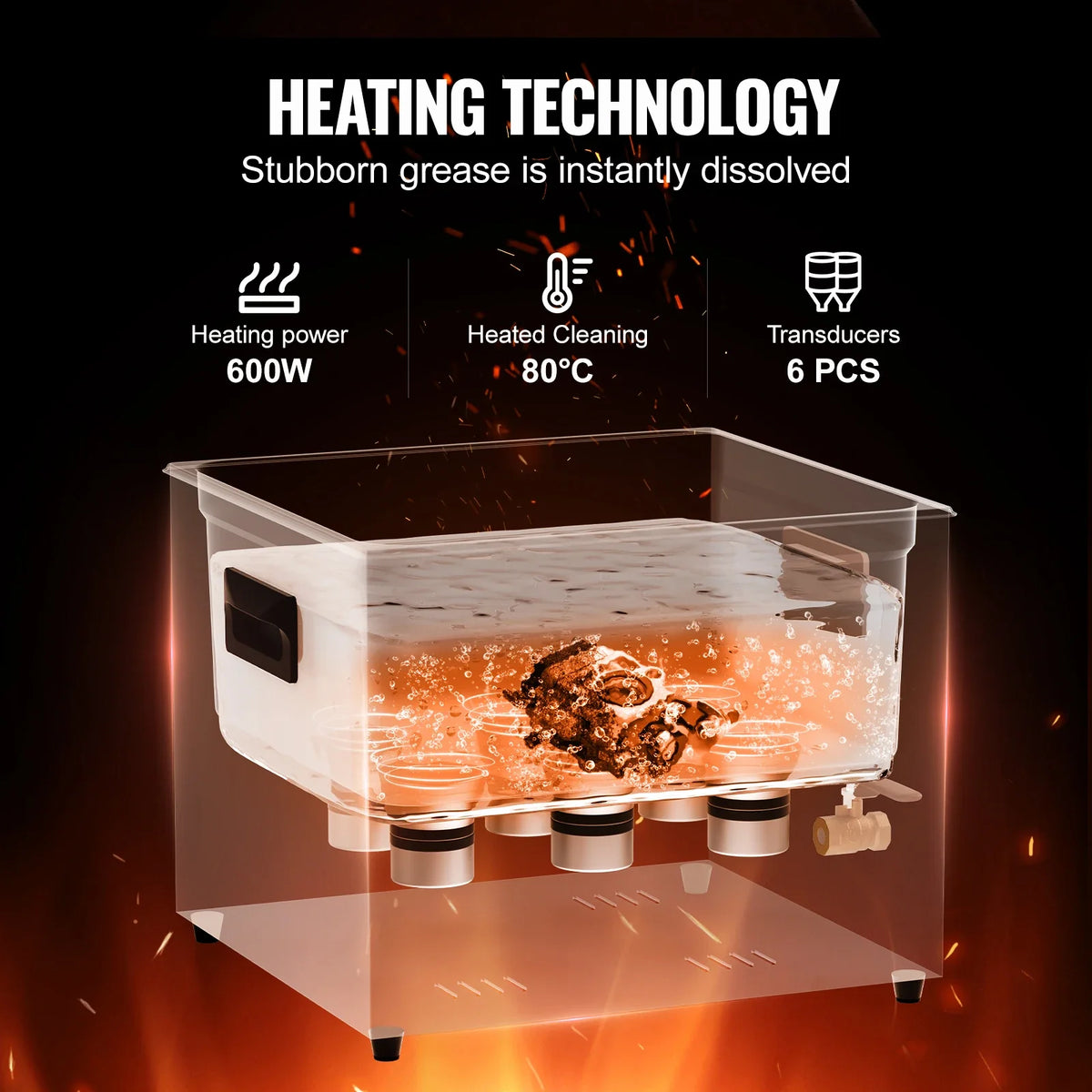 15L Ultrasonic Cleaner w/Timer & Heater, 360W 40kHz Digital Ultrasonic Cleaning Machine w/Upgraded Degassing & Gentle Mode