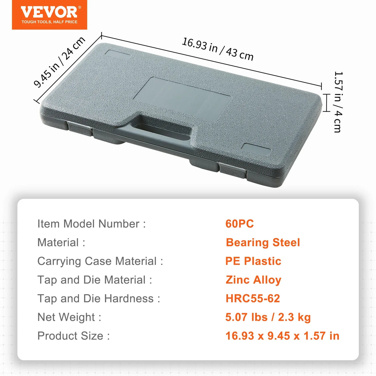 Tap and Die Set 40PCs 60PCs 80PCs 110/116PCs Metric or SAE Standard Bearing Steel Taps and Dies