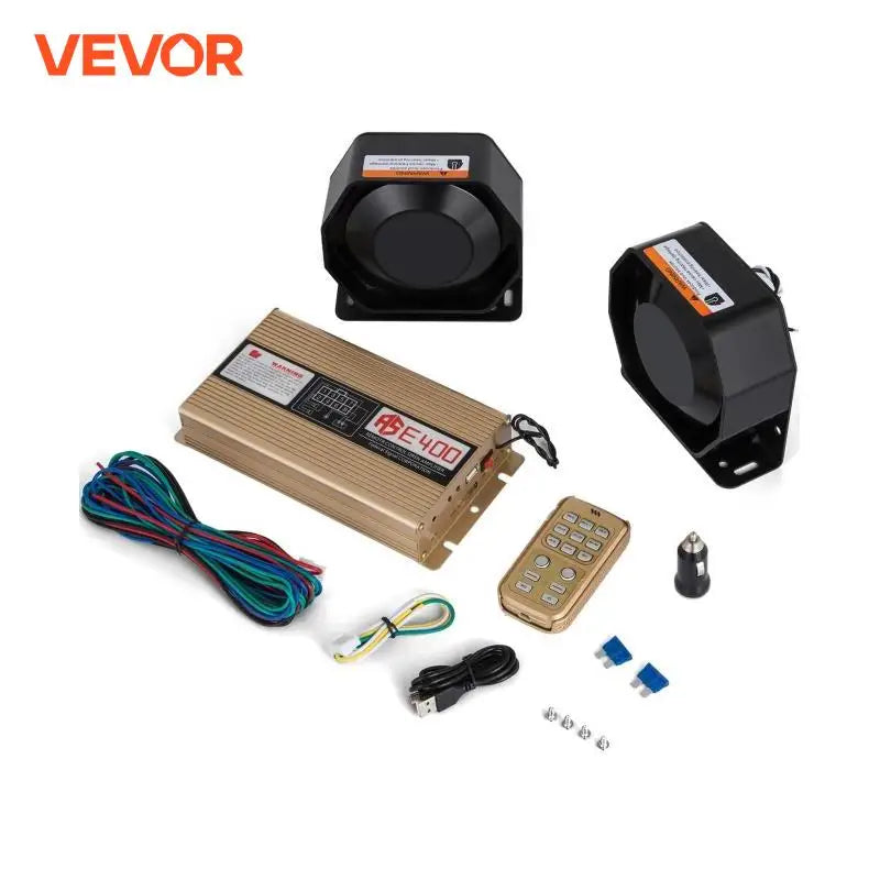 200W 18 Sound 12V Loud Car Warning Alarm Police Fire  Siren  PA Speaker MIC System for All Specific Vehicles