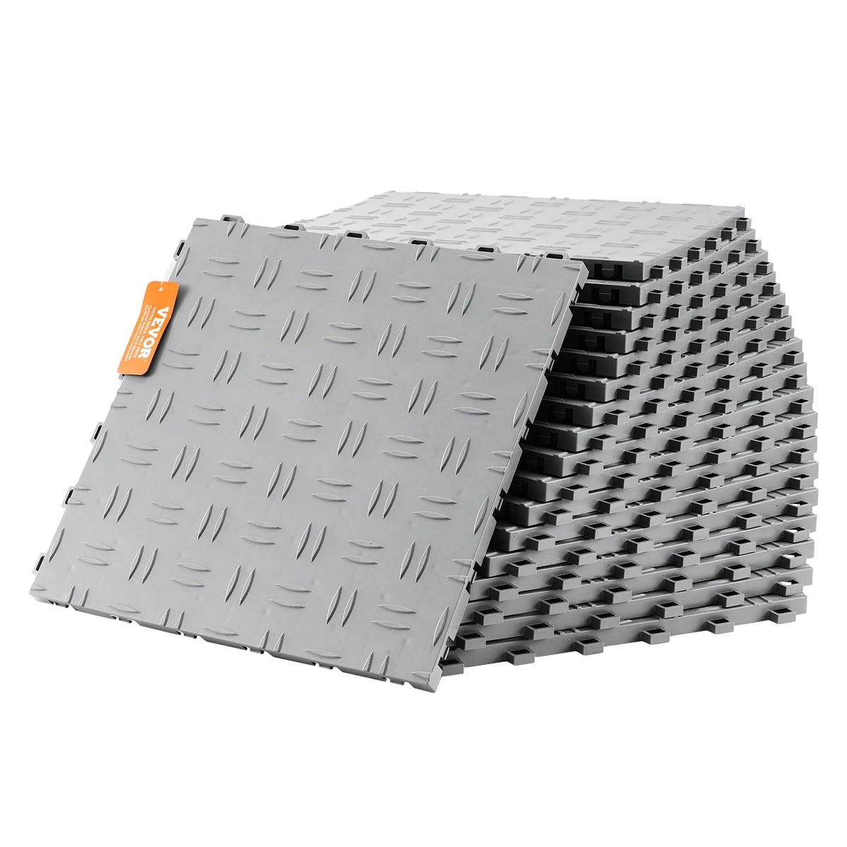 12 x 12 x 0.53 inch 25/50 Pack Non-Slip Double-Sided Texture Garage Flooring Tiles for Garages Basements Repair Shops