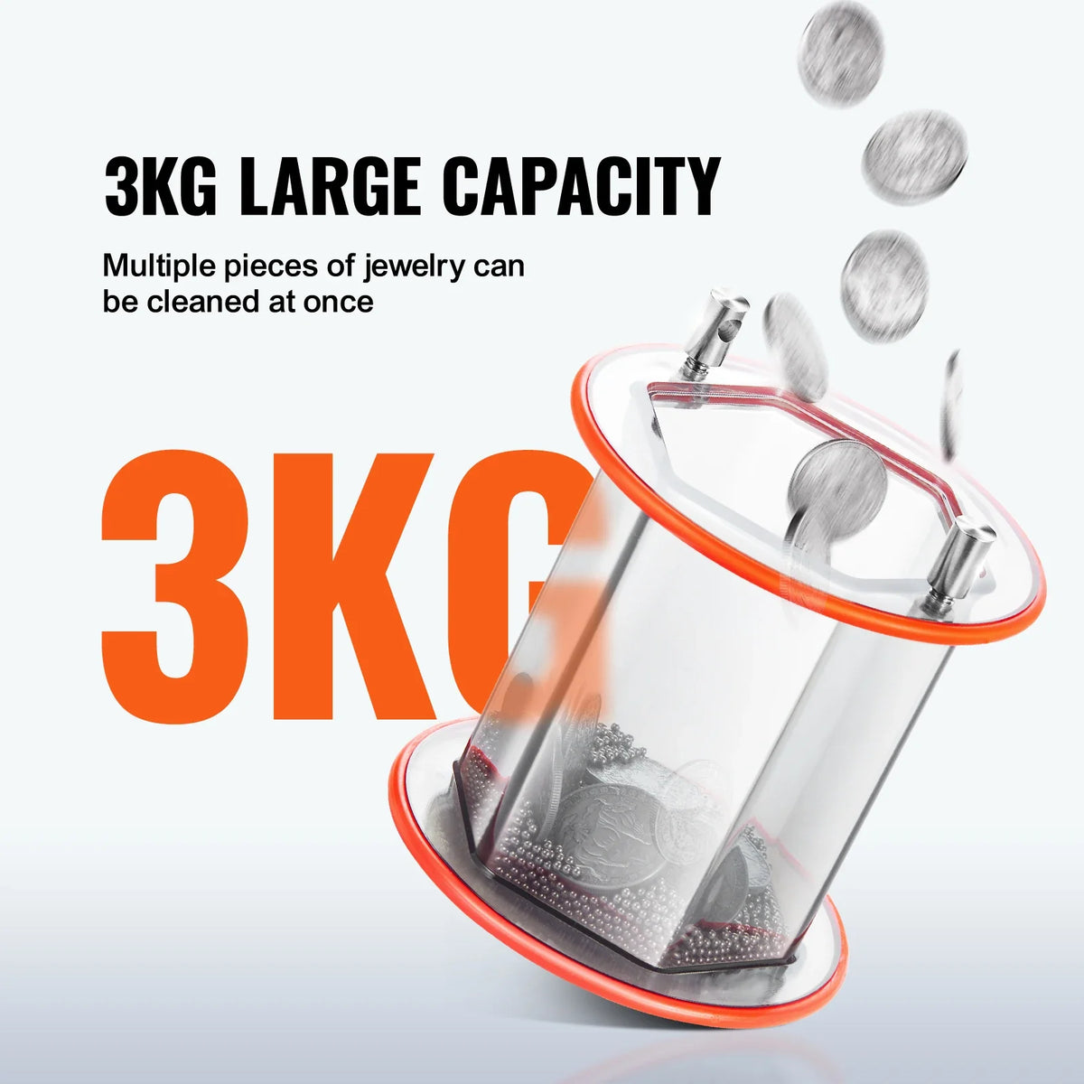 Jewelry Polisher Tumbler, 3/5kg Capacity Mini Rotary Tumbler Machine w/0-60 Minutes Timer,5 Speeds Jewelry Rotary Finisher