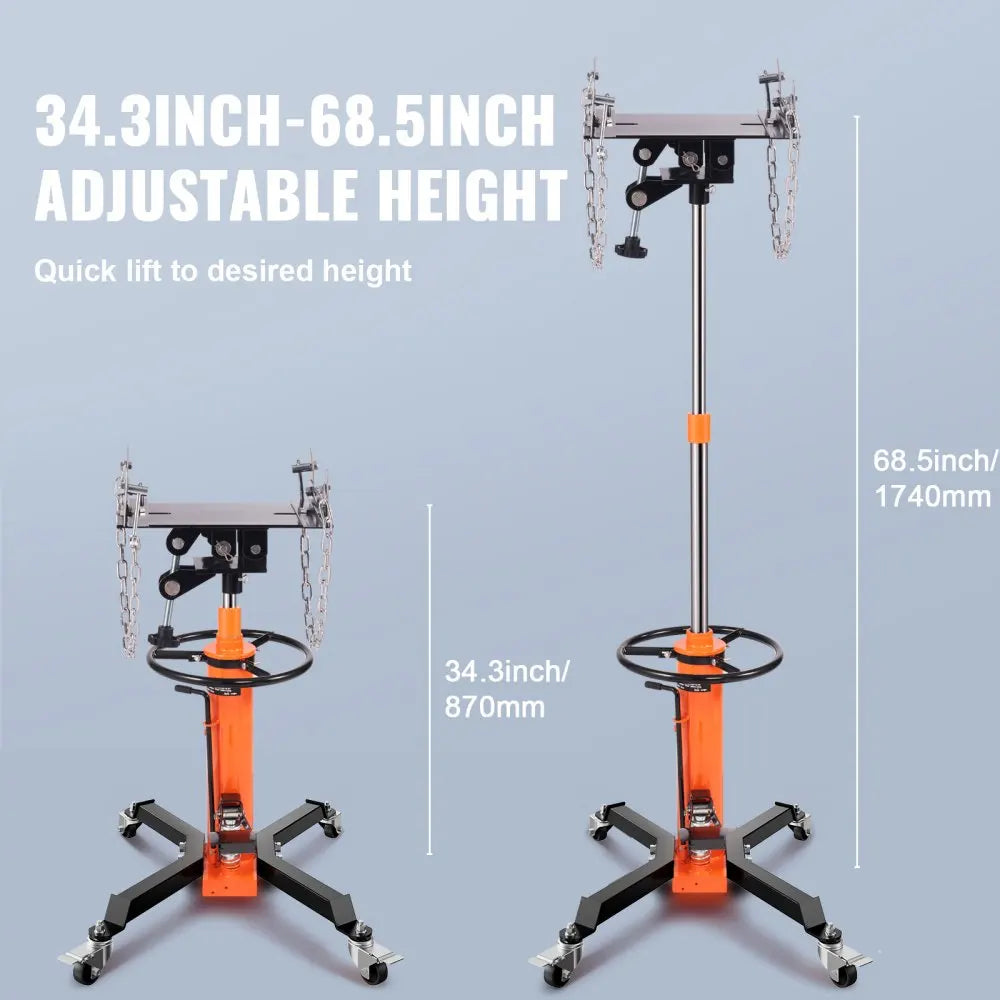 Transmission Jack 1322 LBS Hydraulic Telescoping Transmission Jack 32"-67" High Lift Floor Jack Stand Lift Hoist Garage