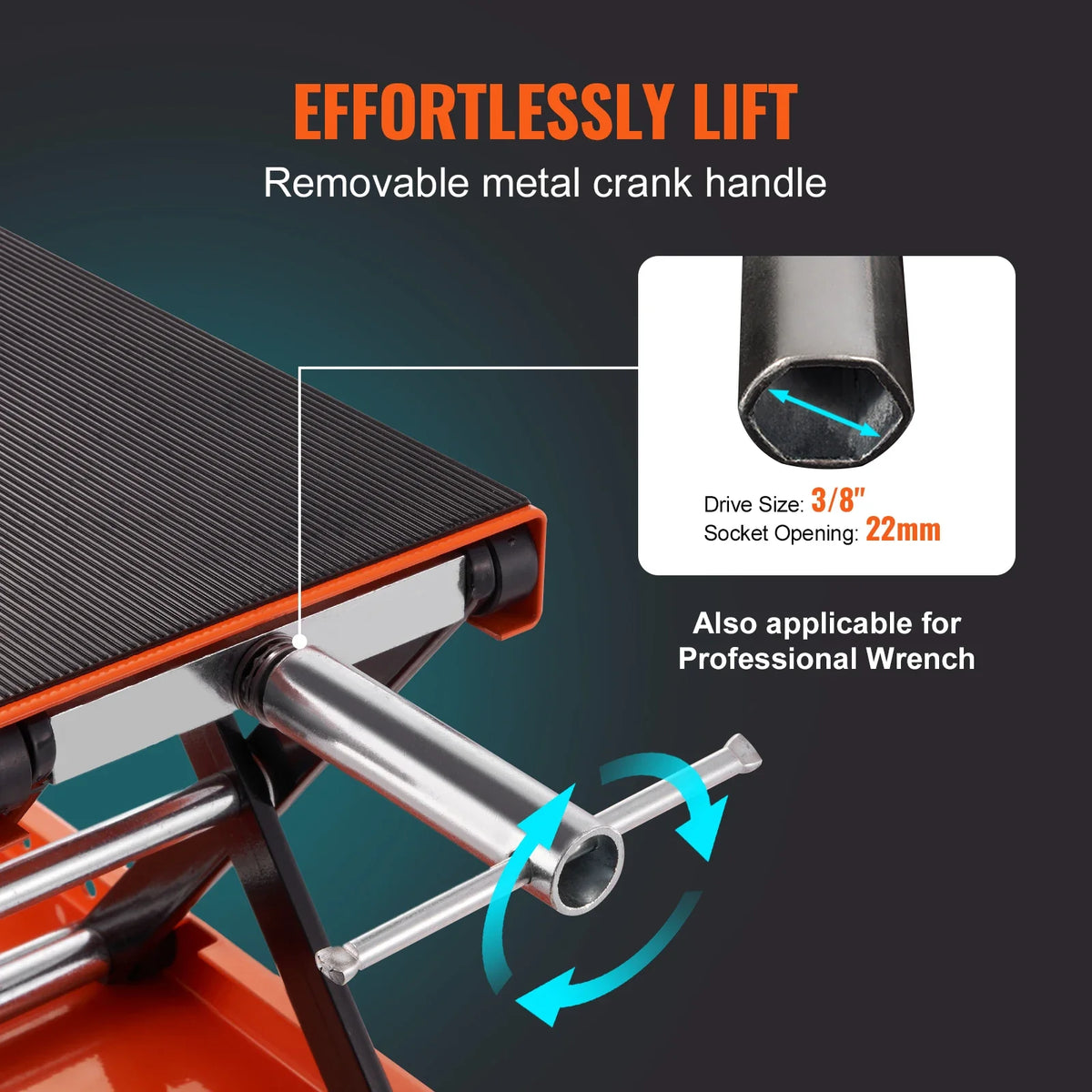 Motorcycle Lift 1100 LBS Motorcycle Scissor Lift Jack, 3.7"-13.8" Center Hoist Crank Stand for Street Bikes, Motorcycles
