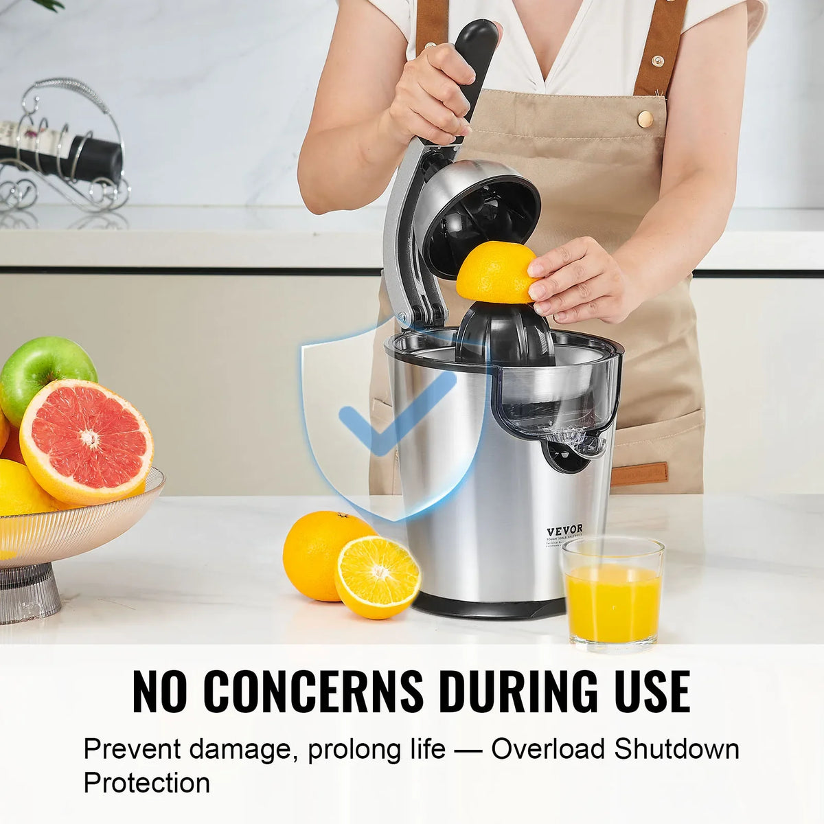 Electric Citrus Juicer Orange Juice Squeezer with Two Size Juicing Cones 300W Orange Juice Maker with Soft Grip Handle