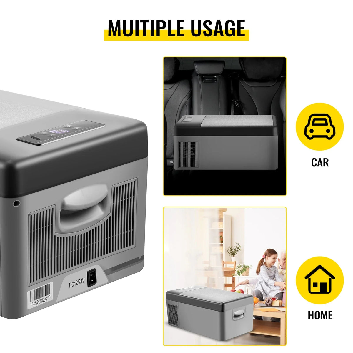 15L 95L Car Refrigerator Portable Fridge Freezer 12/24V DC 110-240 AC for Home  Outdoors RV Boat Camping Traveling Use
