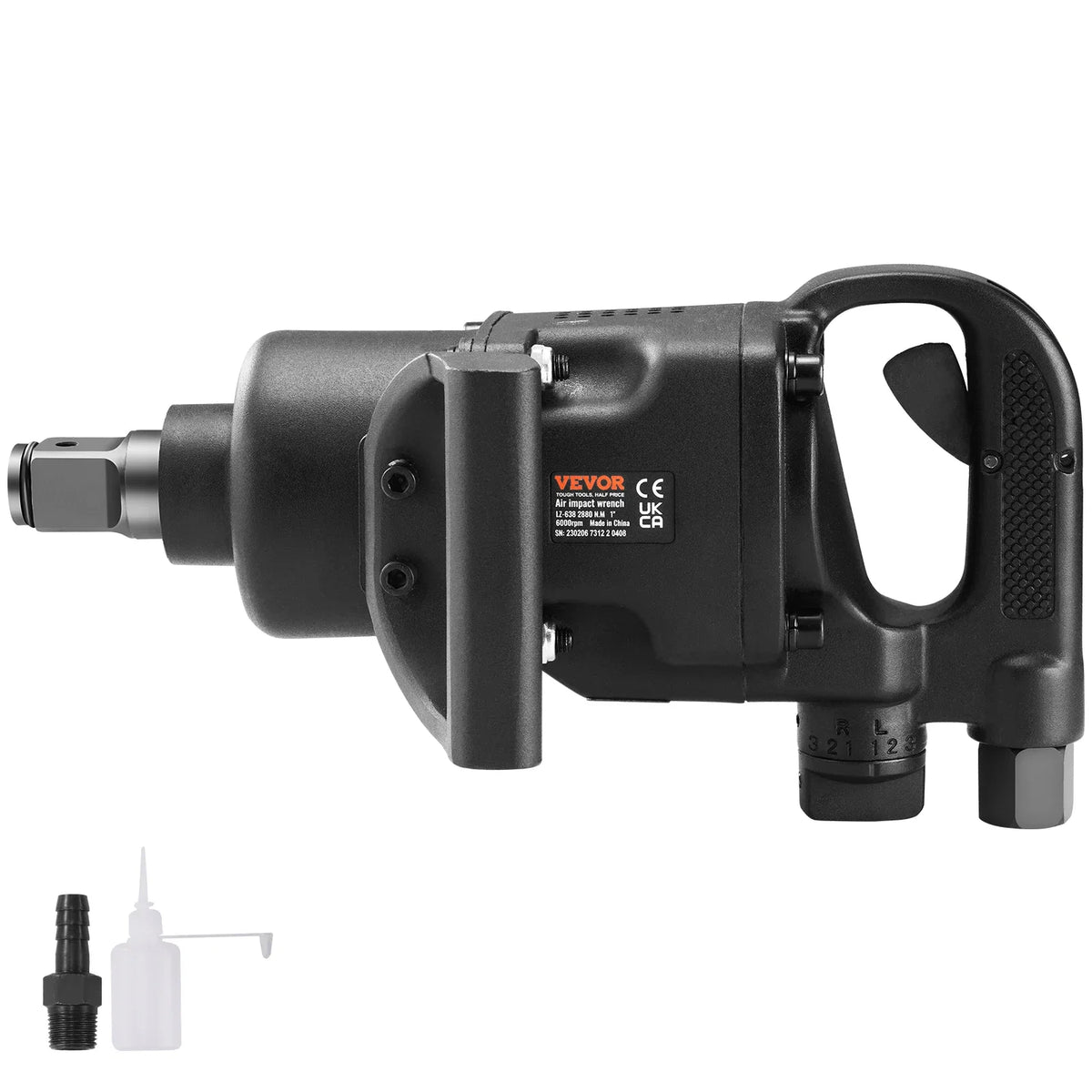 1 Inch Air Impact Wrench, Up to 2730 ft-lbs Reverse Torque Output 1" Pneumatic Impact Gun Lightweight w/ 2 Handles