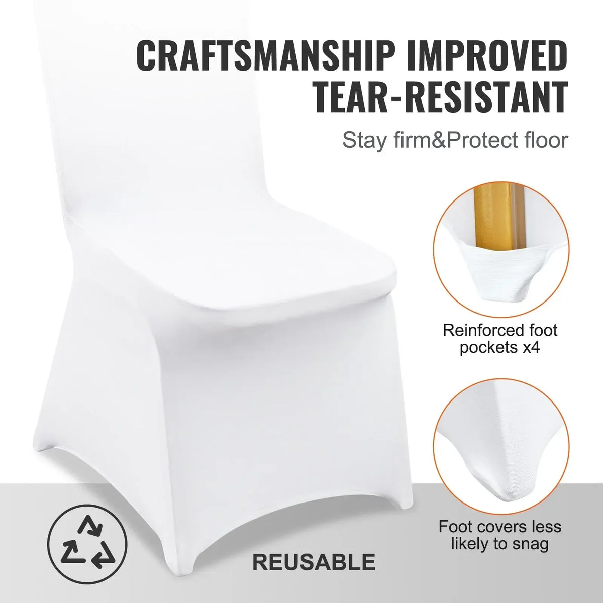 50pcs Chair Covers Wedding Spandex Stretch Fabric Removable Washable Protective Slipcovers for Restaurant Hotel Universal