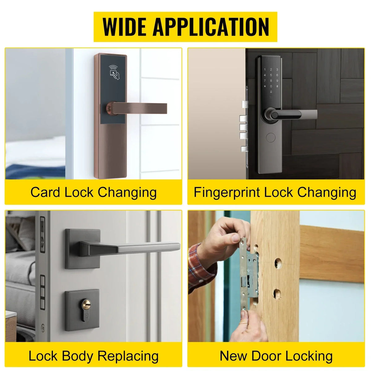 Door Jam Jig Kit Door Lock Mortise with 3PCS 18mm / 22mm / 25mm M10 Cutters Clamping Thickness 1.2in-2in for Lock Changing