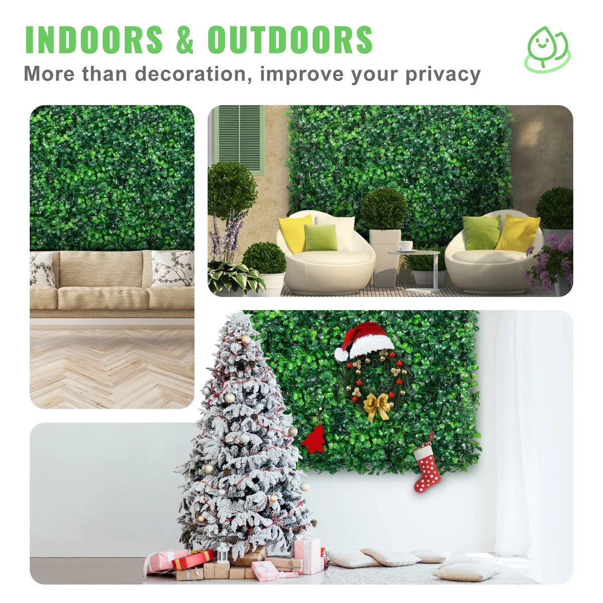 Artificial Boxwood Panel 24pcs Fake Hedge Wall Panels 20"X20" Artificial Grass Backdrop for Decor Privacy/Fence/Indoor