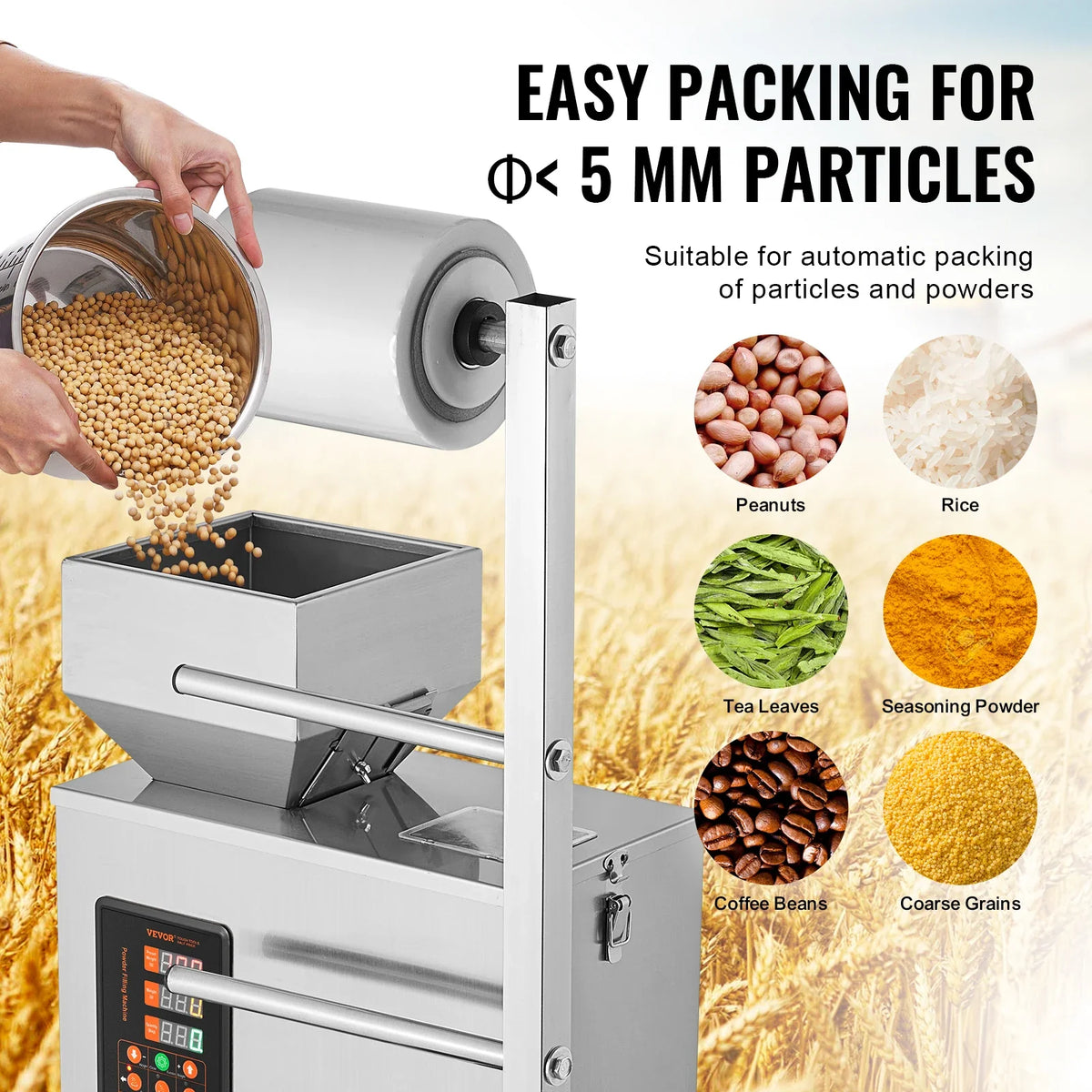 Automatic Particle Packaging Machine,1-100g,Multi-Function Pouch Powder Sachet Weighting Filling Packing Machine for Seeds