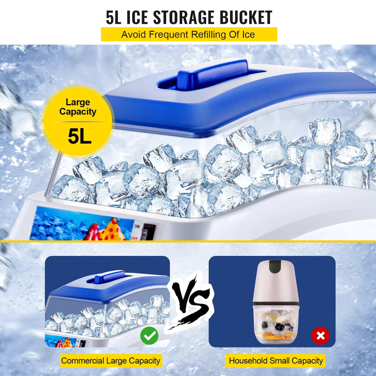 Commercial Ice Shaver 441 LBS/H Ice Shaving Capacity, Ice Shaving Machine w/ 11 LBS Hopper, 300W Snow Cone Maker 320 RPM
