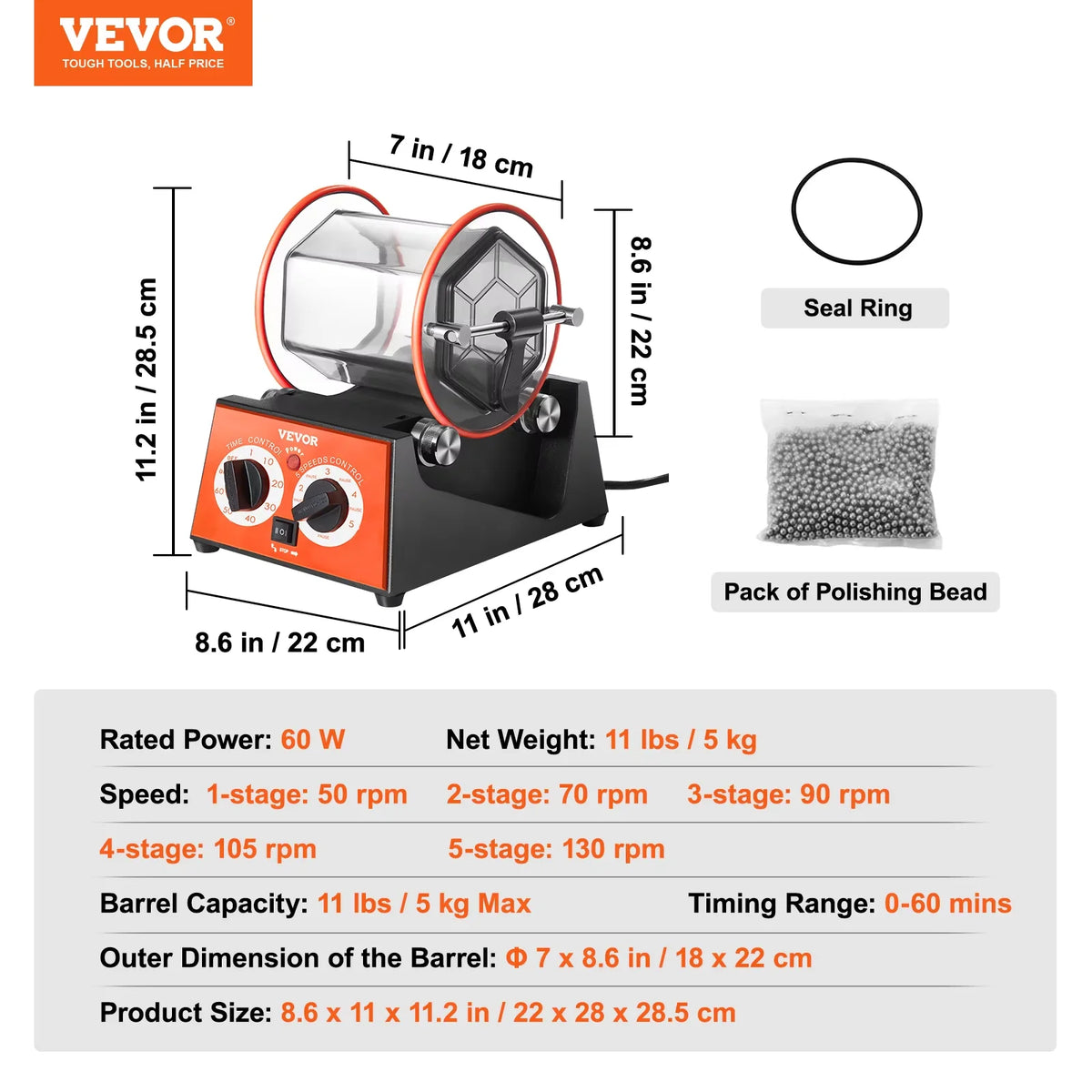 Rotary Tumbler 3kg 5kg Surface Polisher Jewelry Drum Polishing Machine Gem DIY Mini-Tumbler Finishing Tools