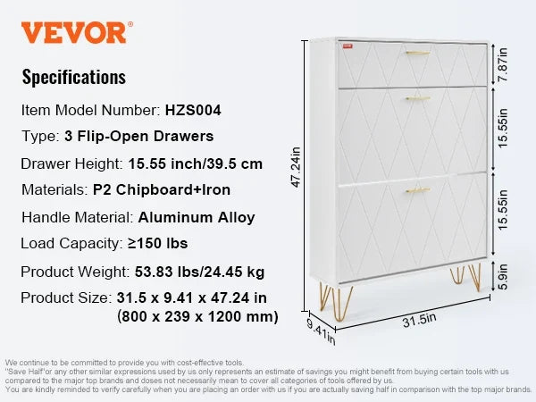 Shoe Cabinet with 2/3 Flip Drawers Shoe Storage Cabinet for Entryway Free Standing Shoe Storage Organizer for Heels Boots
