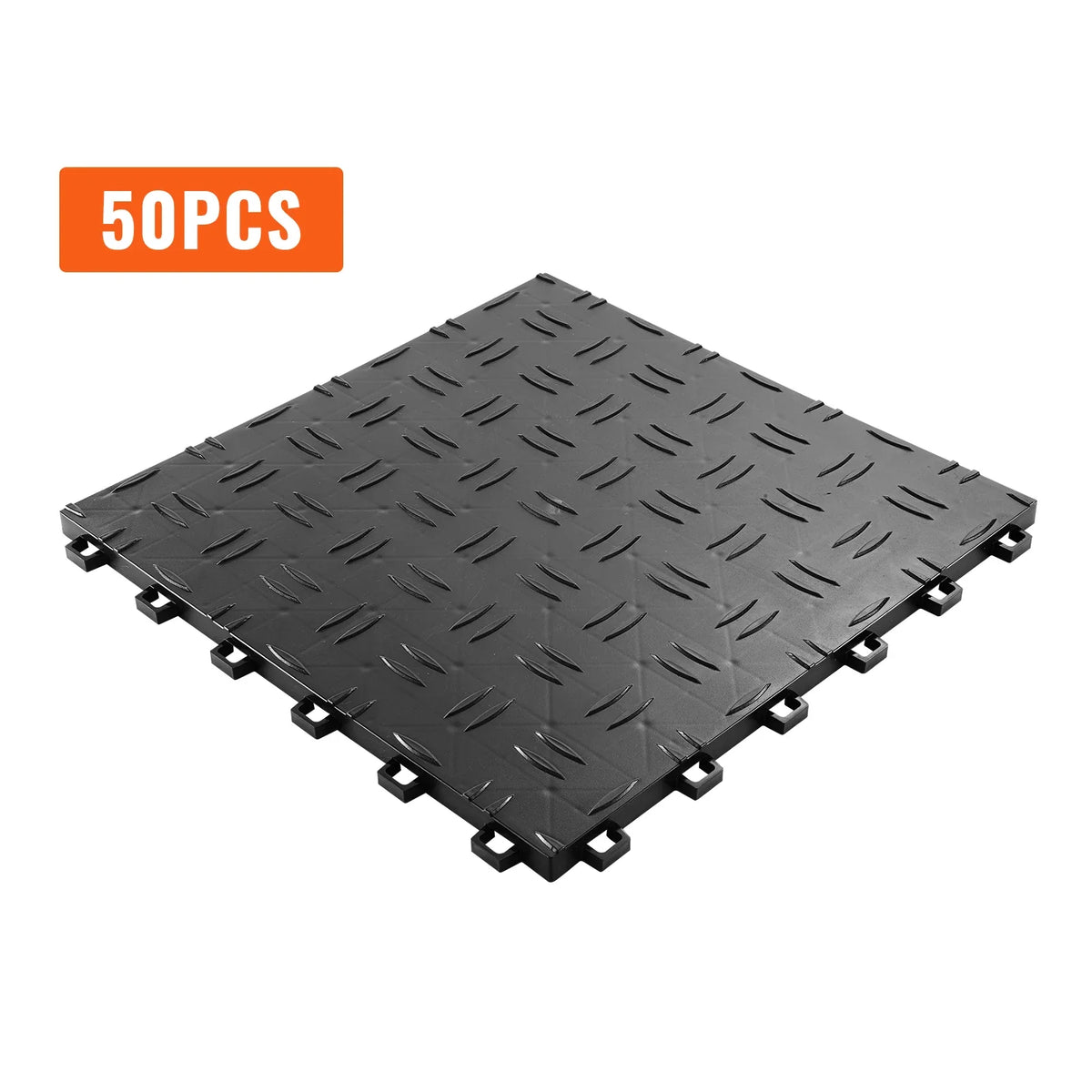 12 x 12 x 0.53 inch 25/50 Pack Non-Slip Double-Sided Texture Garage Flooring Tiles for Garages Basements Repair Shops