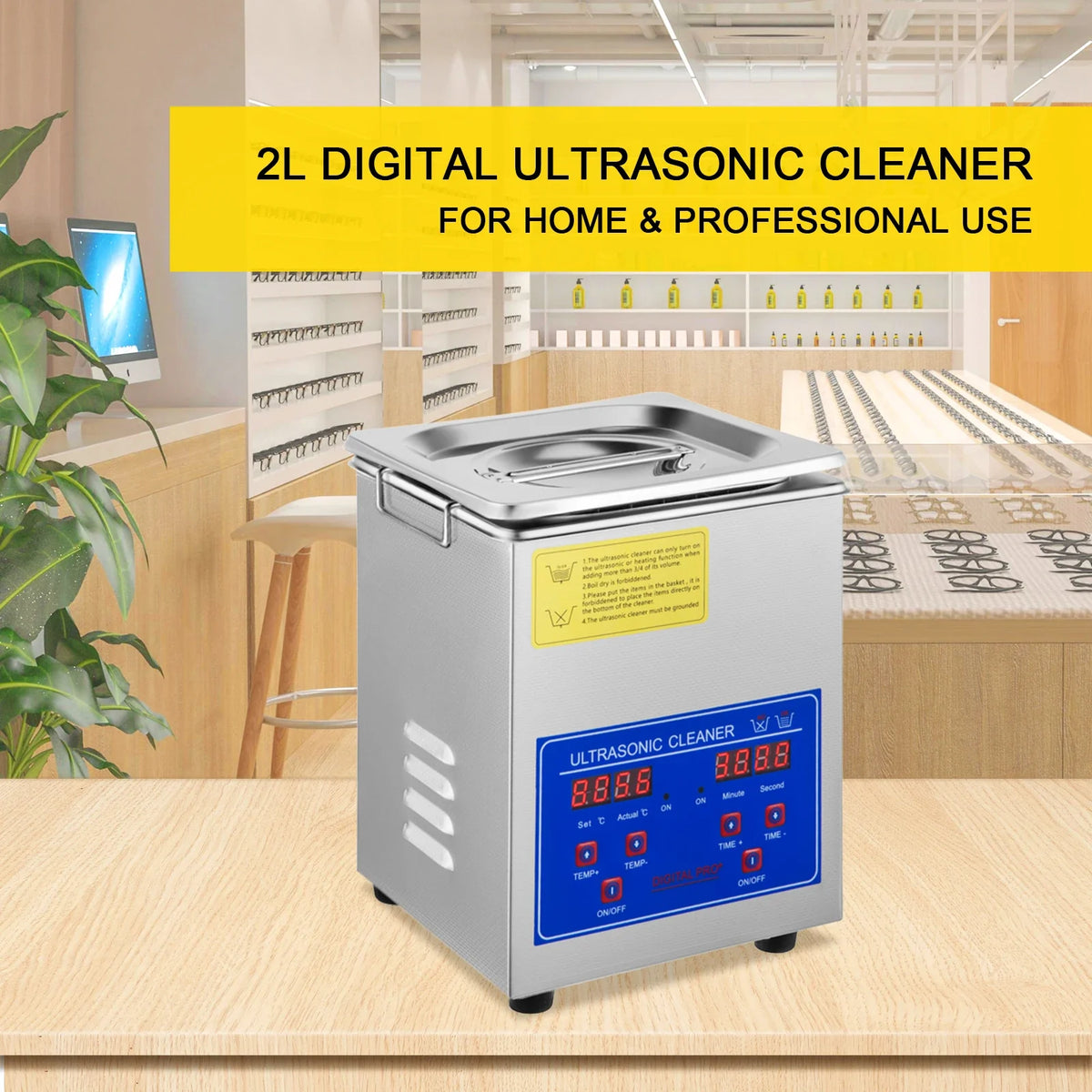 2L Ultrasonic Cleaner Machine Stainless Steel Ultrasonic Cleaning Machine Digital Heater Timer Jewelry Cleaning for Home