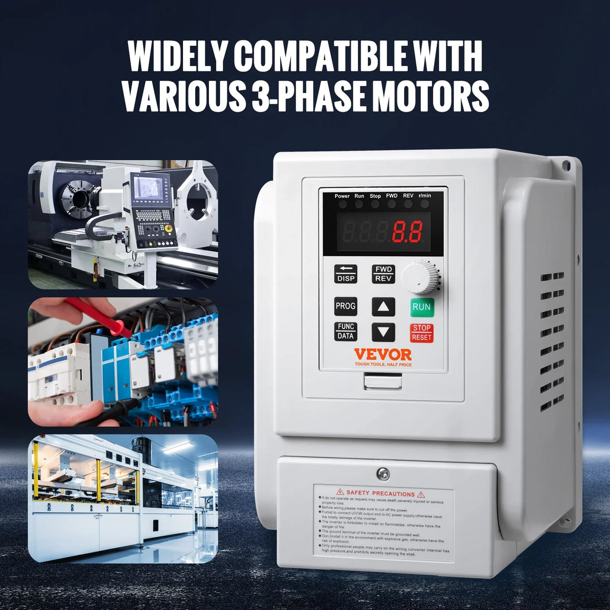 2.2KW VFD Inverter Variable Frequency Drive Converter AC 220V 3P Output Speed Controller for Water Pump Motor CNC