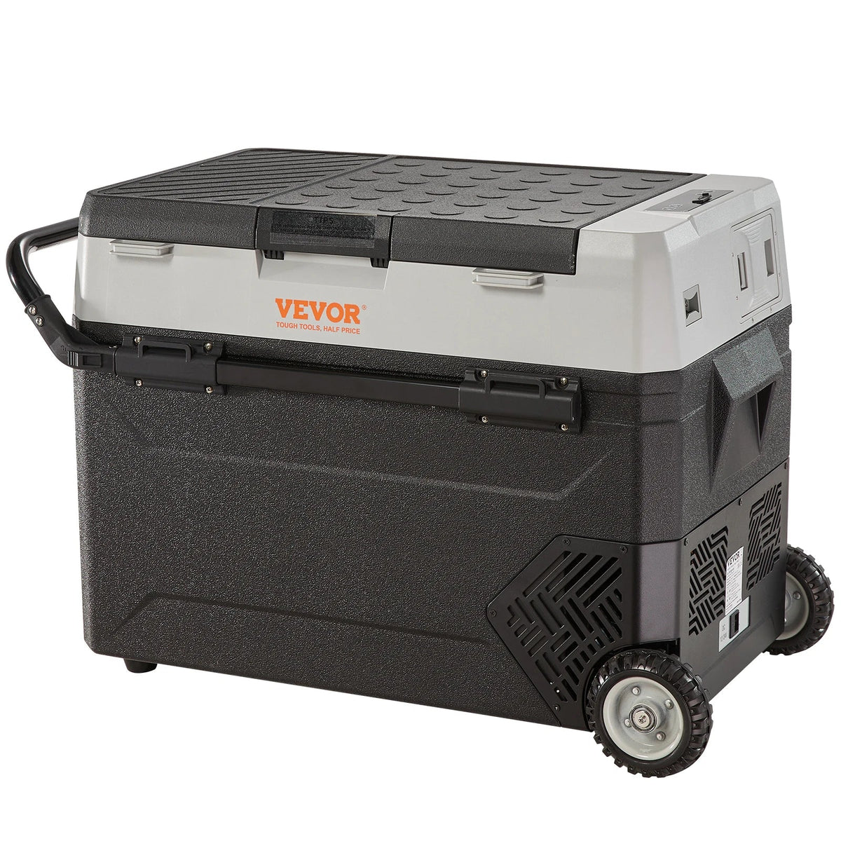 53L Car Refrigerator, 12V Car Fridge, Dual Zone Portable Freezer, -4℉-50℉, 12/24V DC and 100-240V AC Compressor Cooler