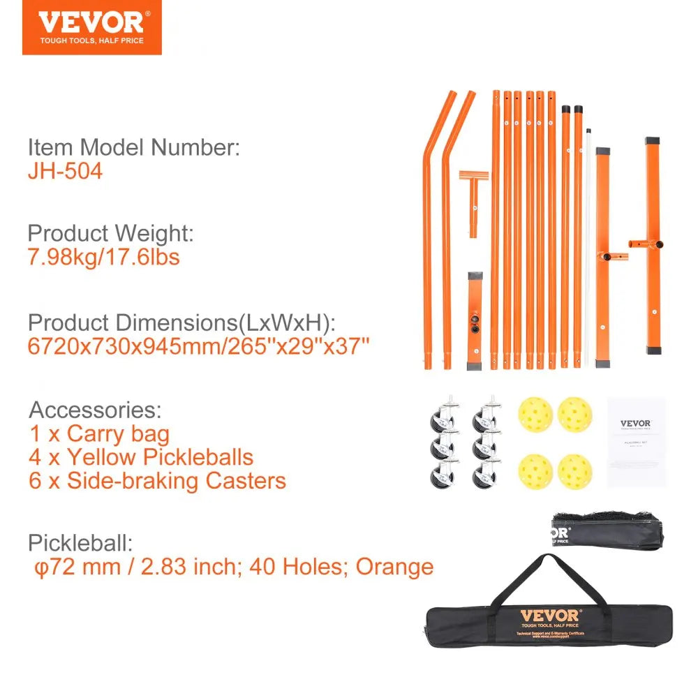 Pickleball Net Set, 22FT Full Court Official Regulation Size Portable Pickleball Net System for Outdoor Backyard Driveway