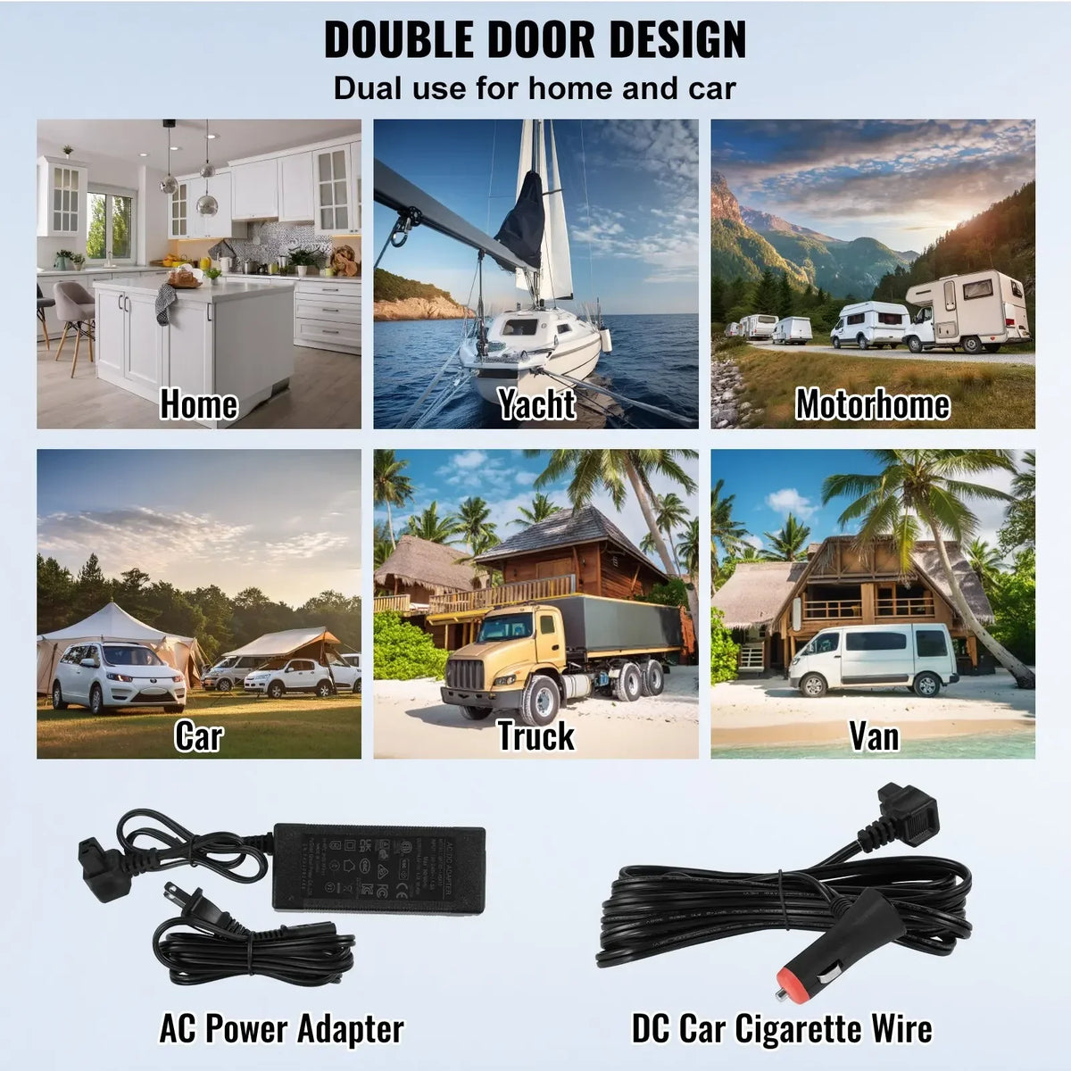 12L 25L 30L 32L 37L 45L Car Refrigerator Freezer, Compressor Dual Zone Portable Fridge for Home Travel Camping Truck