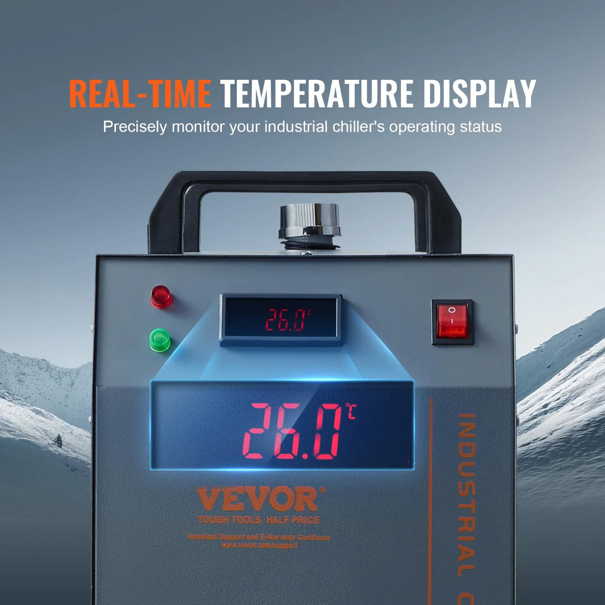 Industrial Water Chiller, CW-3000(PRO),150W Air-Cooled Industrial Water Cooler Cooling System with 12L Water Tank,18 L/min