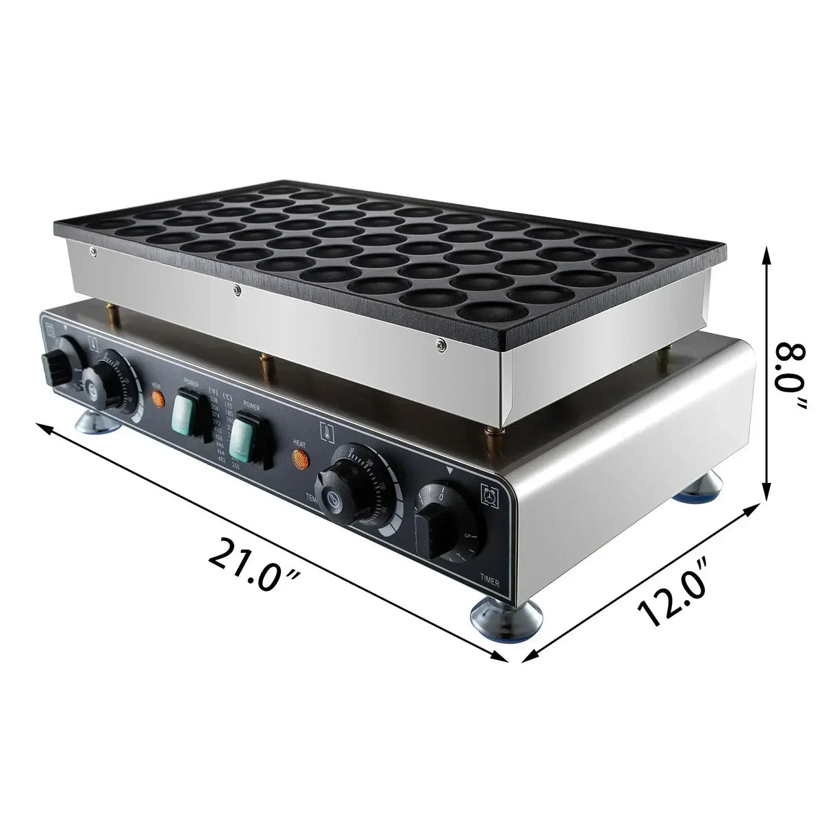 Electric Waffle Maker & Pancake Machine, 50 Pcs Commercial Mini Dorayaki/Dutch Poffertjes Cooker with Non-Stick Plates.
