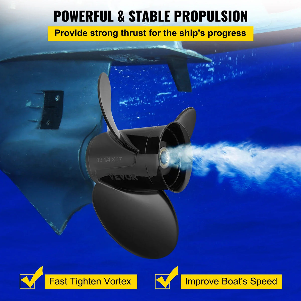 Outboard Propeller Replace for OEM 765183 Compatible with 40-140HP 2-Stroke Evinrude Outboard with 13 Tooth Splines
