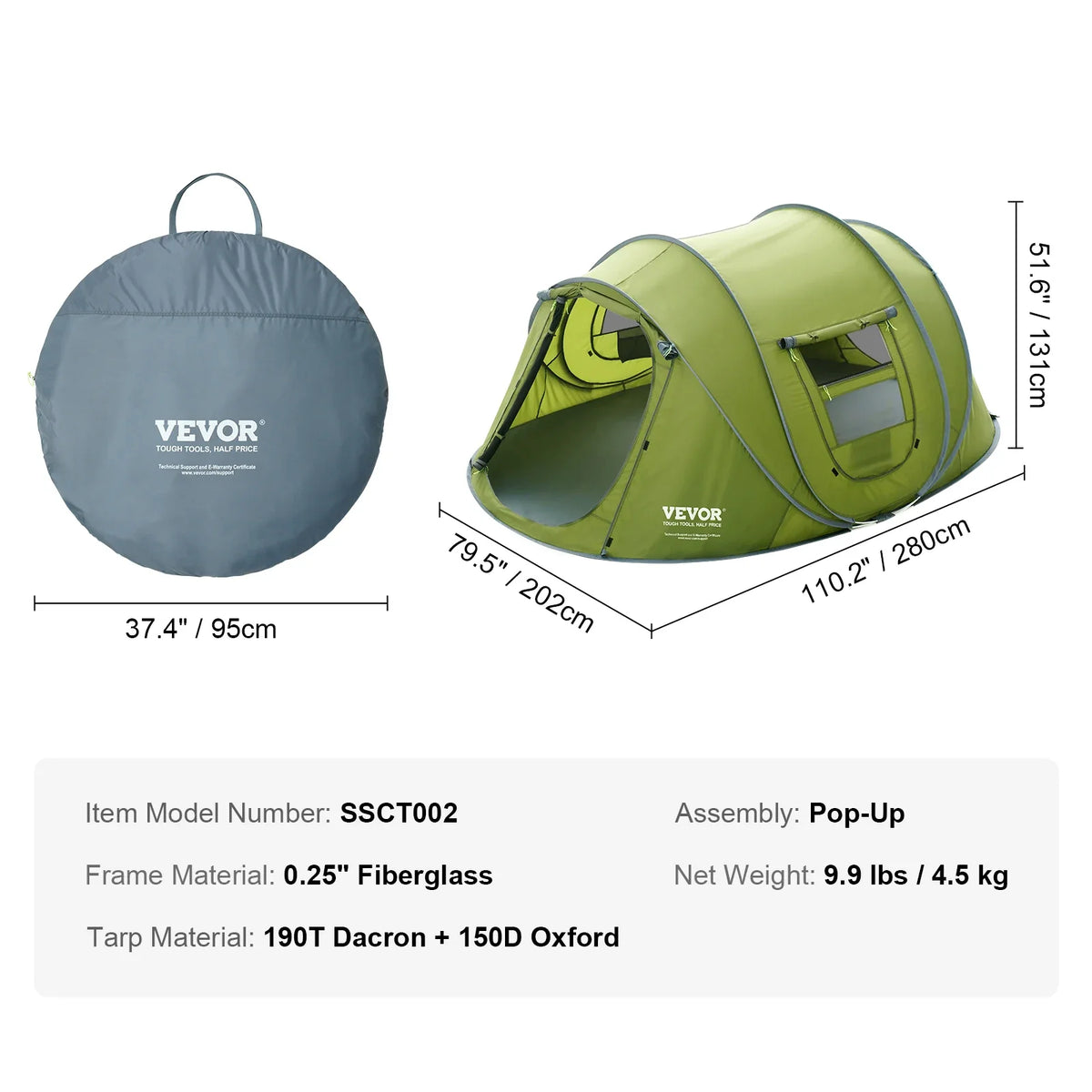 Outdoor Camping Tent Pop-Up Tents for 4 Person Easy Setup Waterproof Backpacking Tent for Family Camping Hiking Hunting