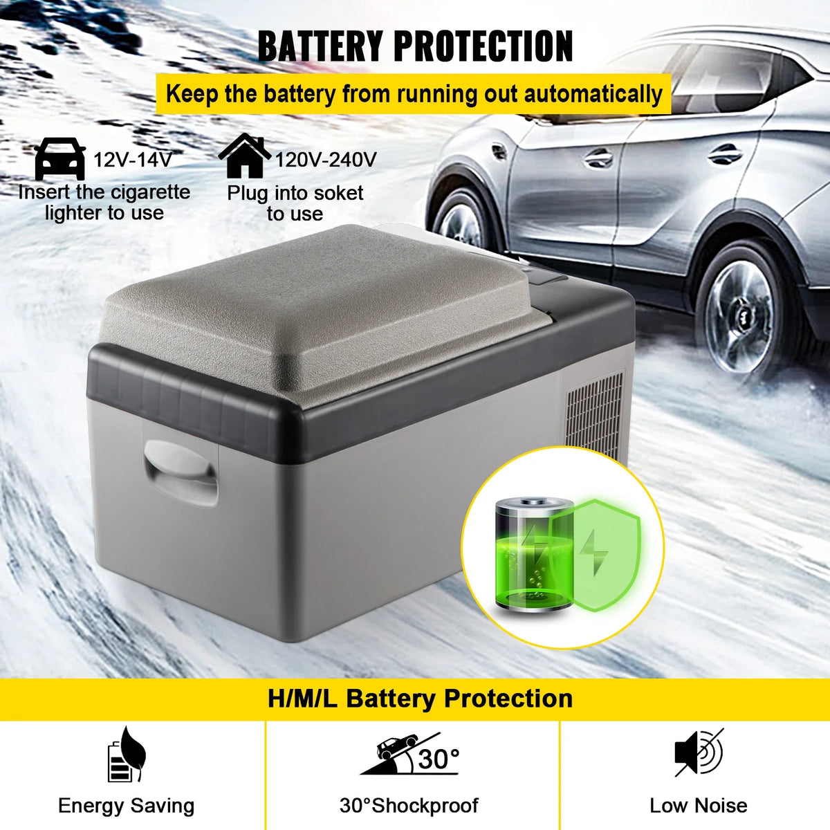 20L Car Refrigerator,12V Portable Refrigerator App Control(-4℉~68℉), Electric Compressor Cooler w/ 12/24v DC & 110-240v AC
