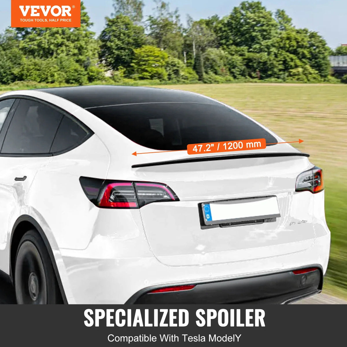 48.2/47.2 inch Spoiler Compatible with Tesla Model 3/Model Y, High Strength ABS Material, Racing Spoilers for Cars
