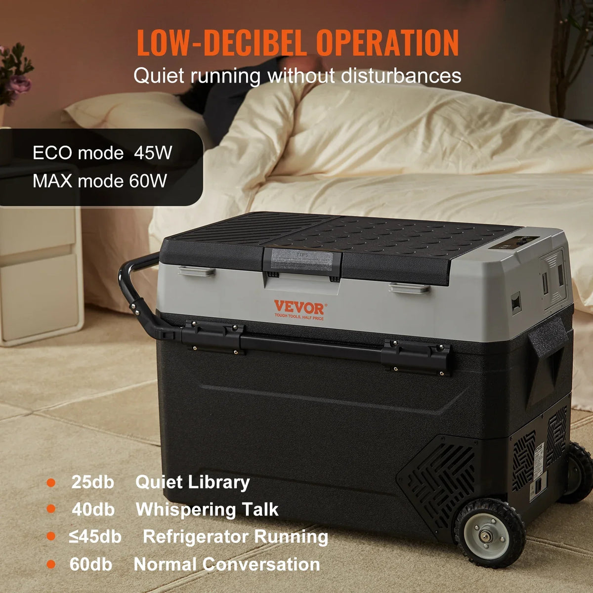 38L 53L Mini Fridge Car Refrigerator Portable  Freezer Electric Ice Box with Wheels Compressor for RV Boat Camping Traveli