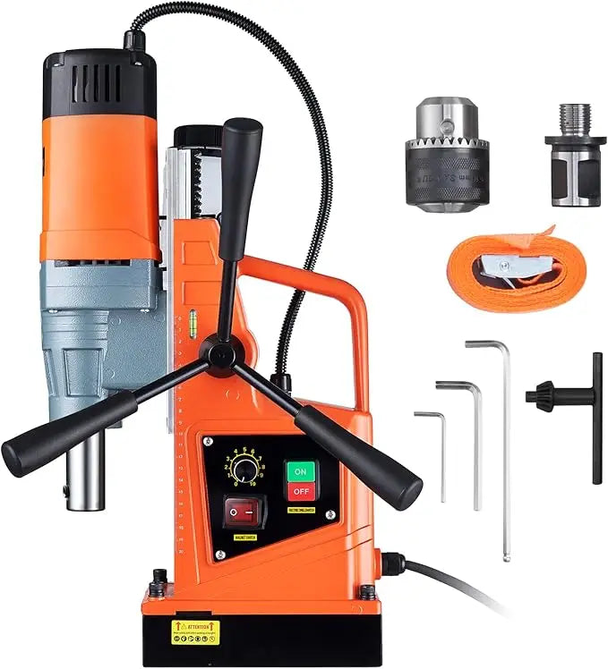 1450W Magnetic Drill 2" Boring Diameter 12500/12800N Portable Electric Mag Drill Press 800 RPM Magnetic Drilling Machine