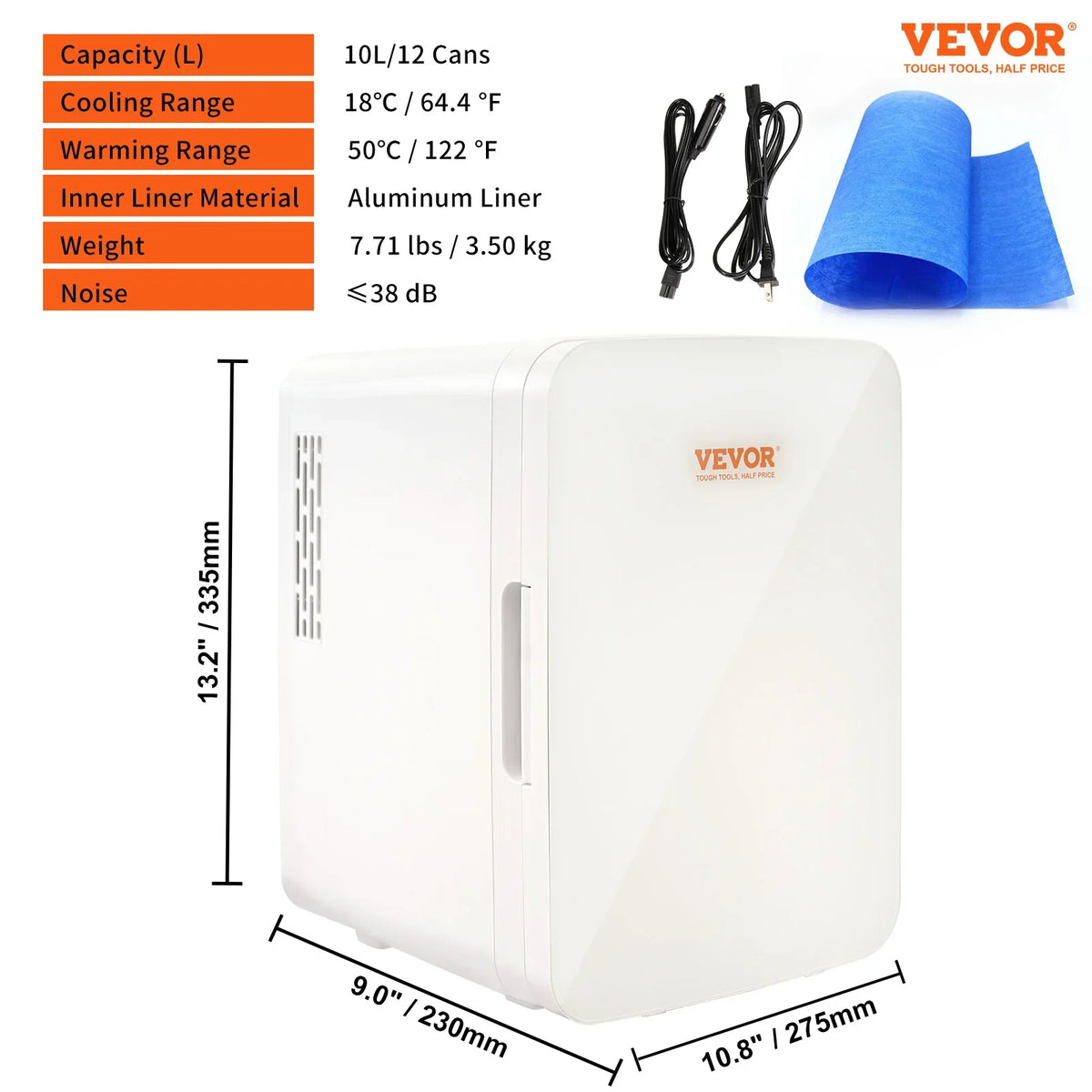10L Car Refrigerator Mini Portable Skincare Fridge Cooling Freezer Food Drink Storage Box Container for Home Car Bar Use