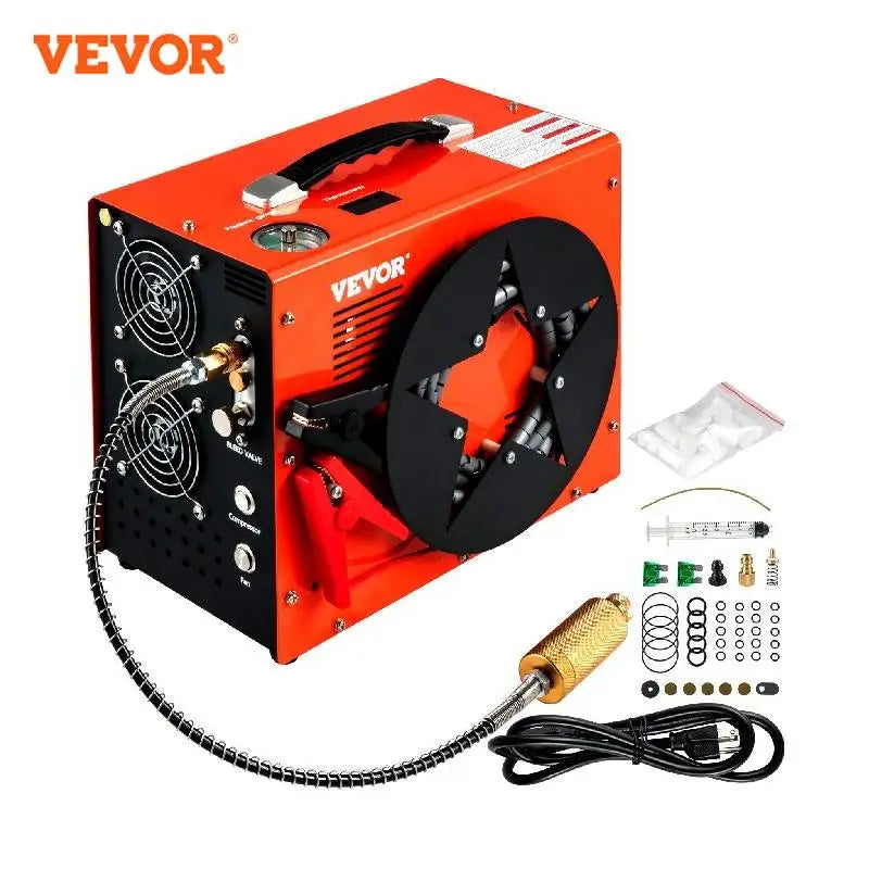 4500Psi PCP Air Compressor High Pressure Pump 12V 110V 220V Built-in Adapter & Fan Auto-stop for Air Rifle, Diving Bottle