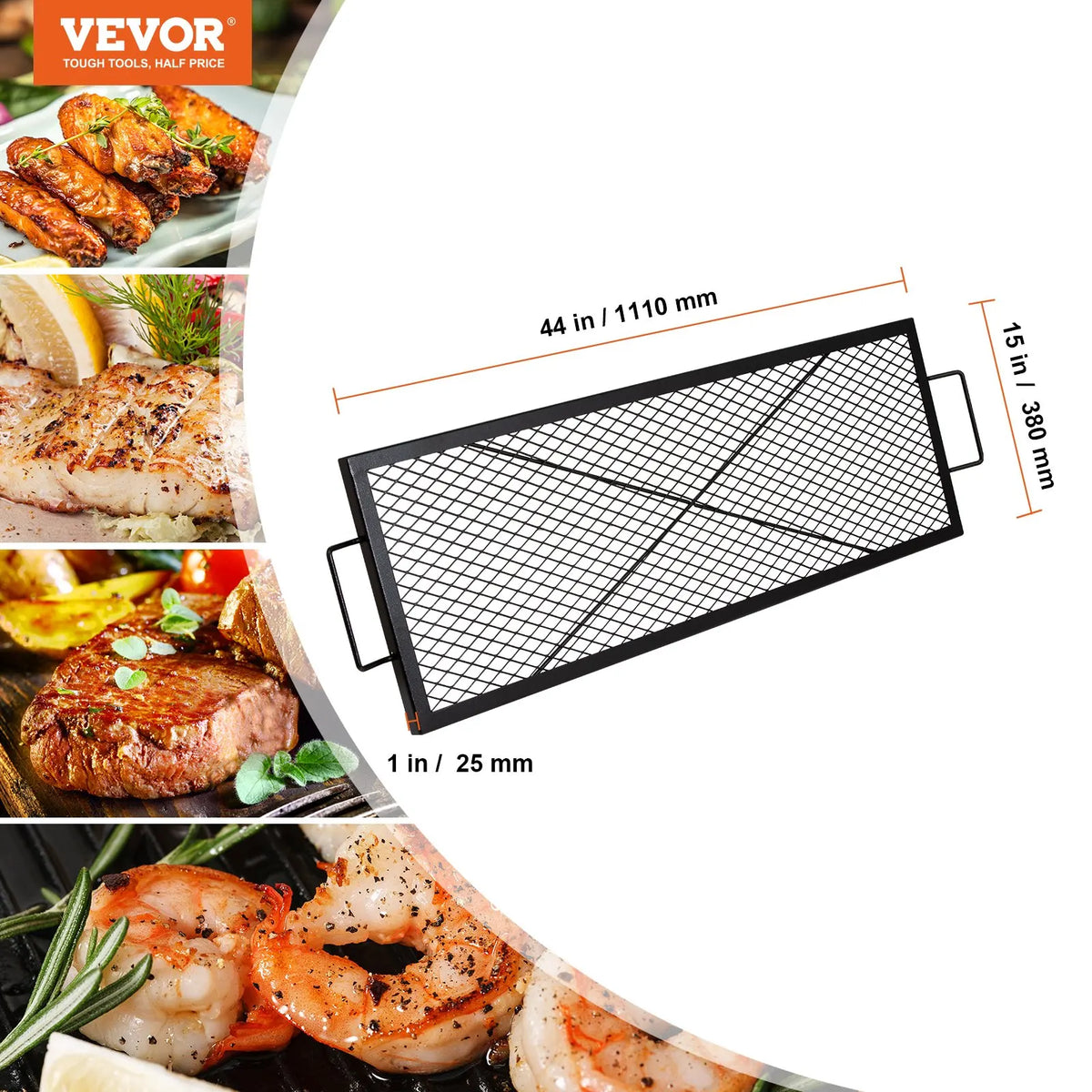 X-Marks Rectangle Fire Pit Grill Grate,Heavy Duty Steel Campfire BBQ Grill Grid,Portable Cookware for Outside Party