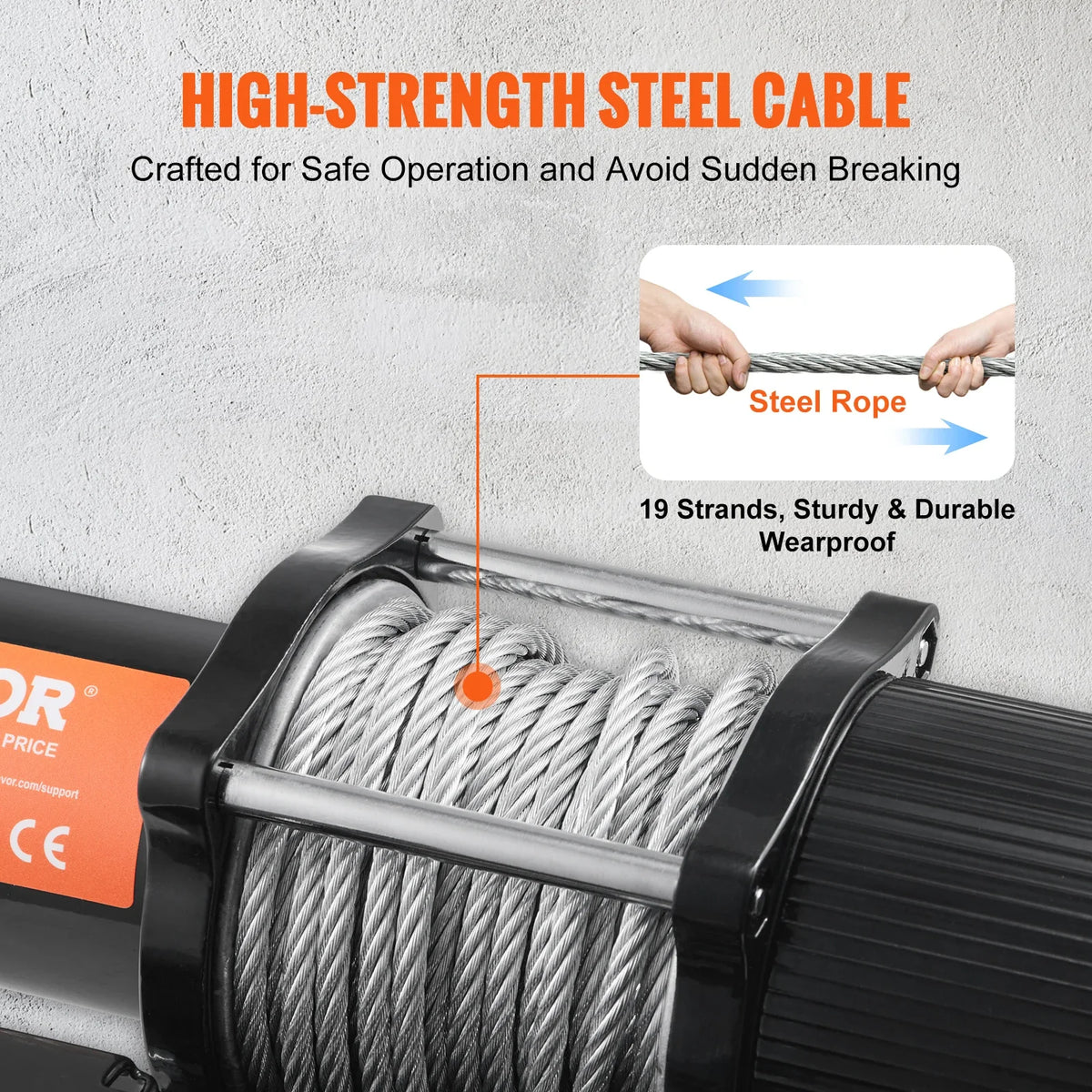 Electric Winch 4500 lb Steel Rope Winch ATV UTV Winch with Wireless Handheld Remote for Towing Jeep Off-Road Truck Car