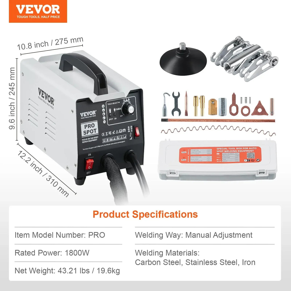 Stud Welder Dent Puller Machine Dent Repair Kit Auto Body Spot Welding with 7 Welding Modes & Adjustable Power