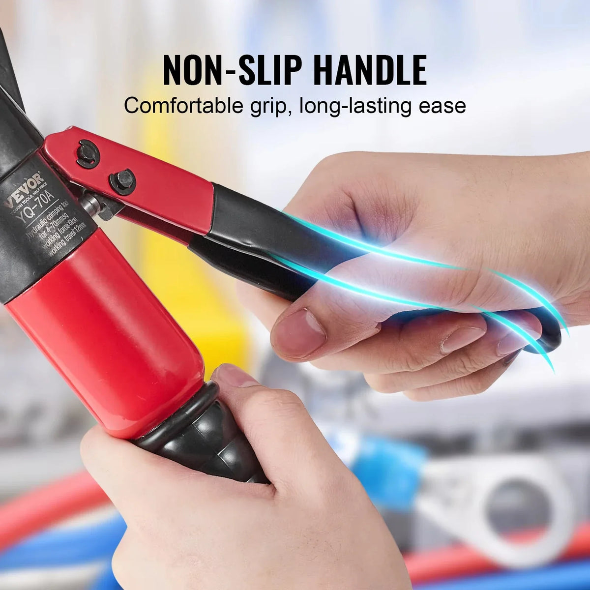 AWG12-2/0 Crimping Tool Copper And Aluminum Terminal Battery Lug Hydraulic Crimper,with a Cutting Pliers, Gloves