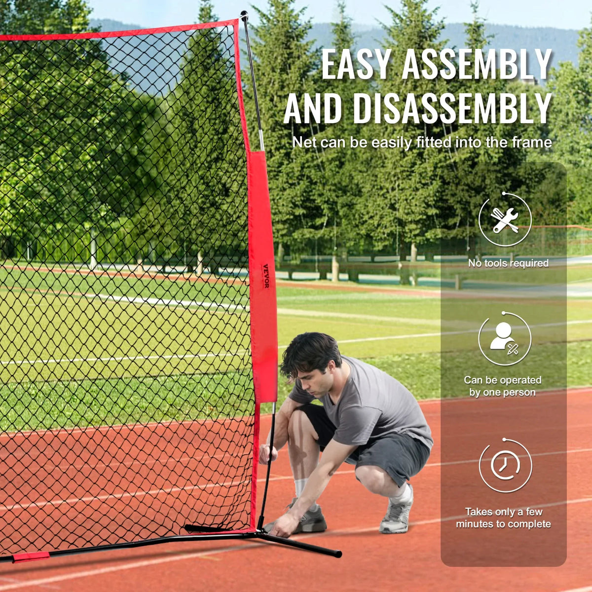 Barricade Backstop Net Ball Sport Barrier Netting Portable Practice Equipment with Carry Bag Protect Screen for Training