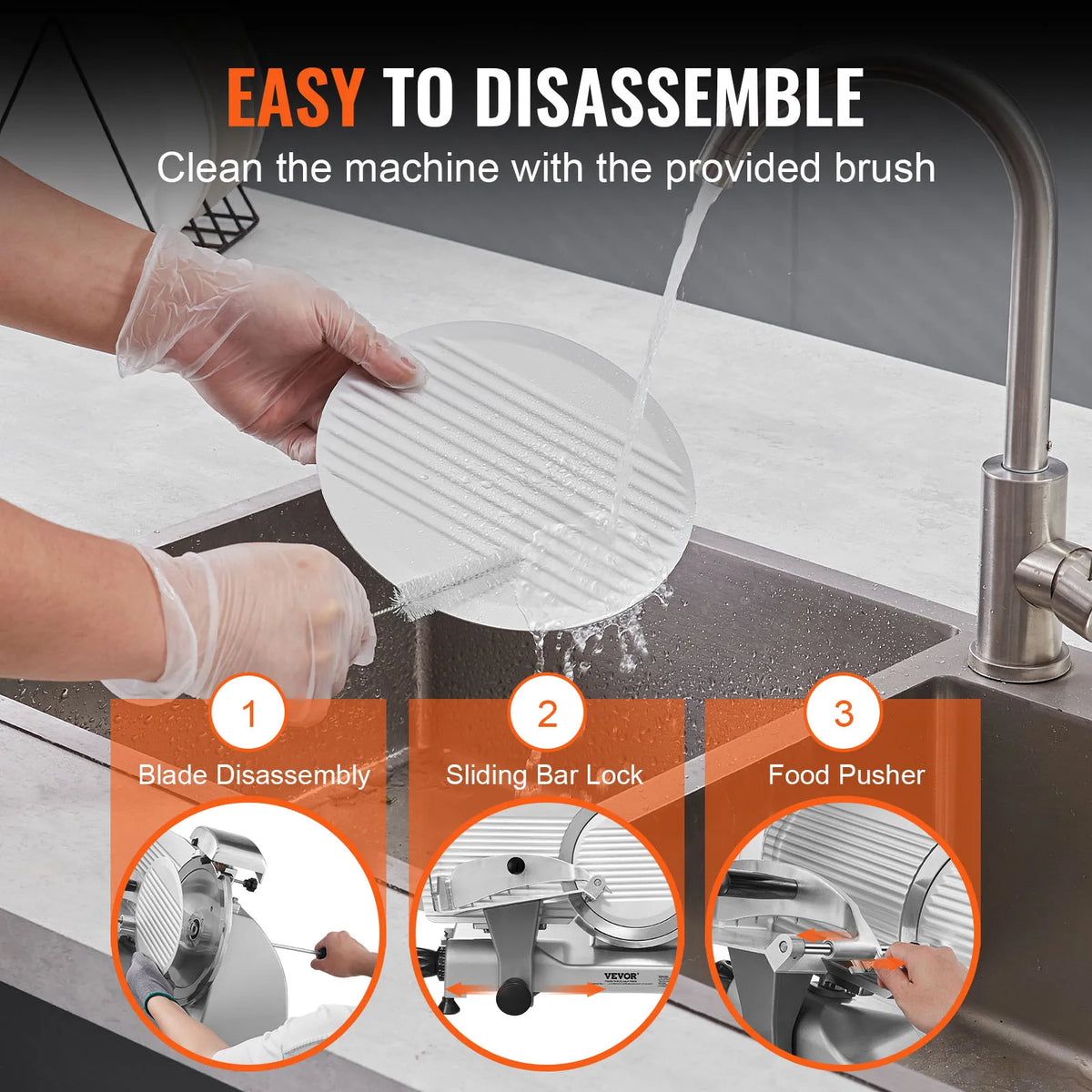 Meat Slicer, 340W Electric Deli Food Slicer with 10" SUS420 Stainless Steel Blade and Built-in Sharpening Stone,0-0.6 inch